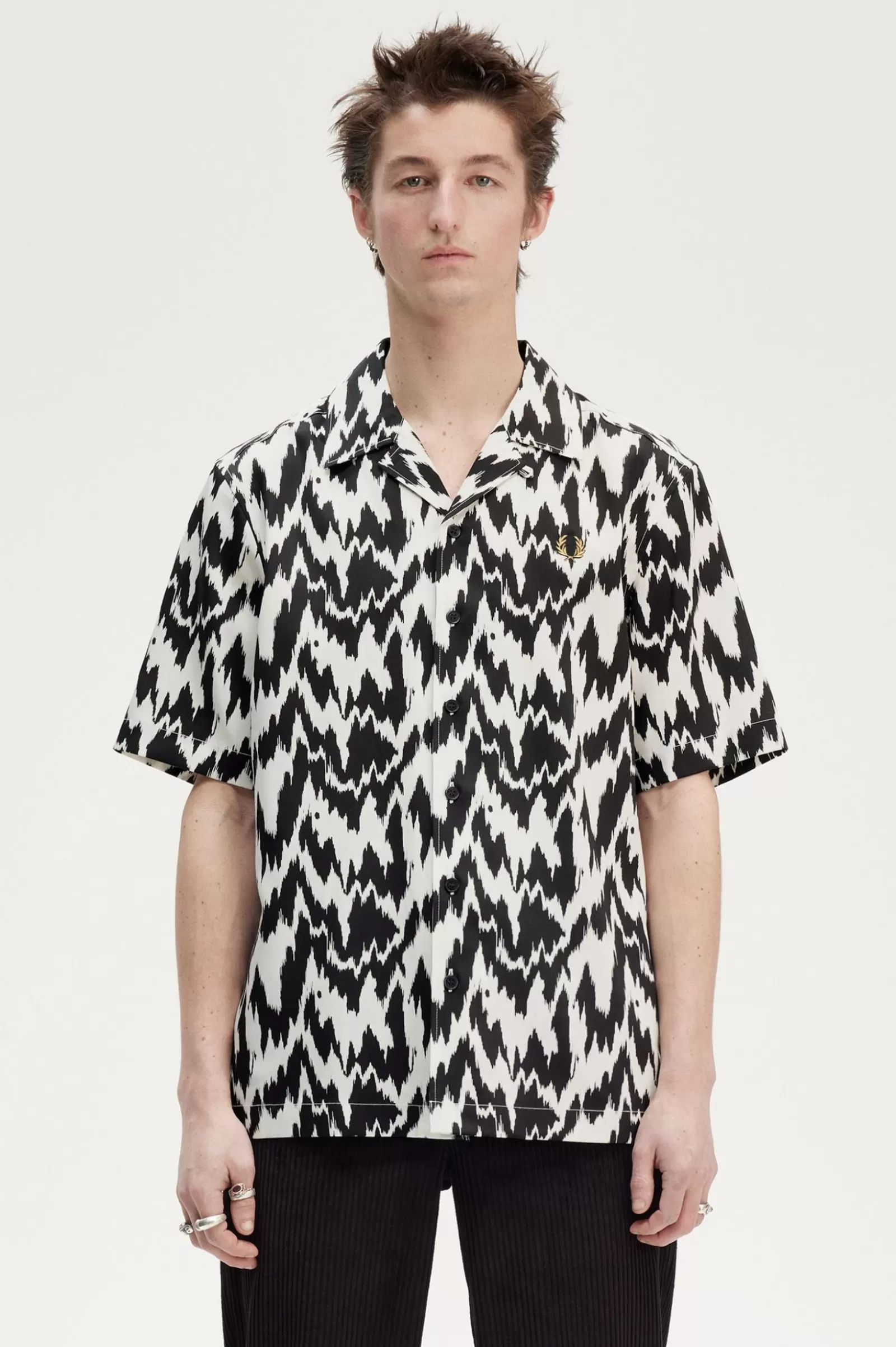 MULHER Fred Perry Camisa Com Colarinho Plano E Estampado Animal