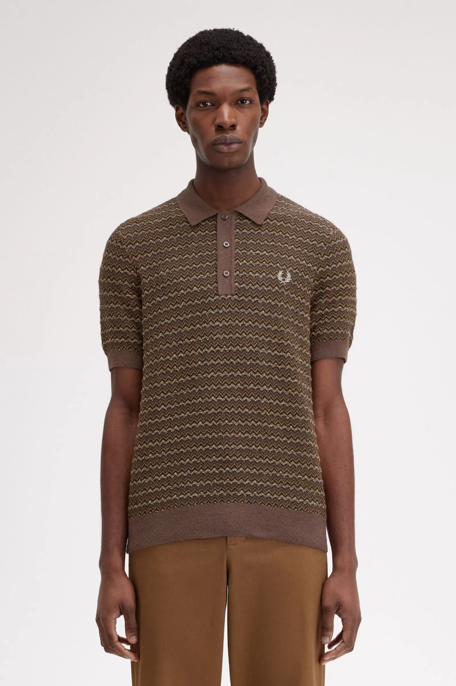 MULHER Fred Perry Camisa Em Malha Jacquard Bouclé