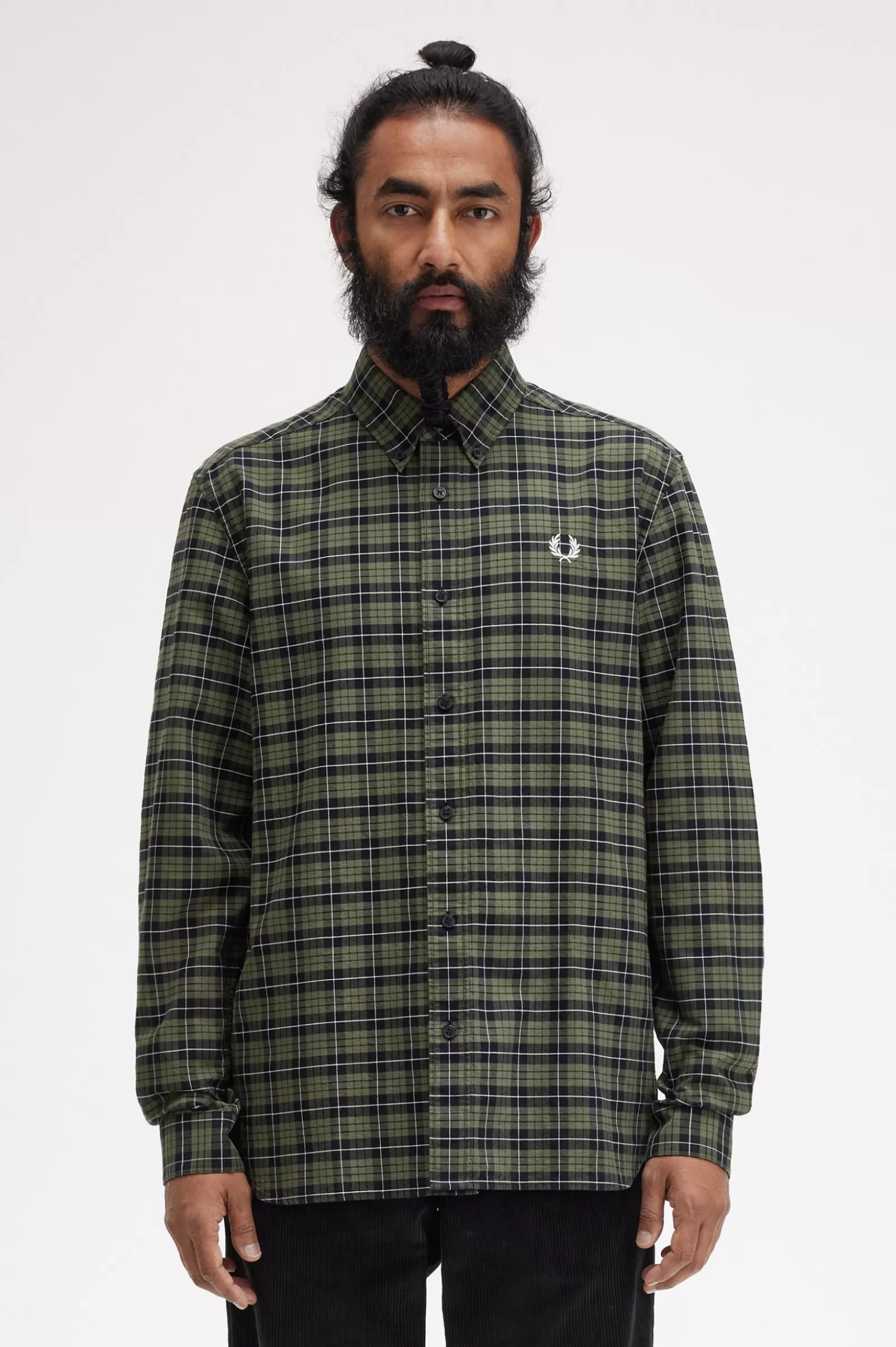 MULHER Fred Perry Camisa Oxford Com Padrão Tartan