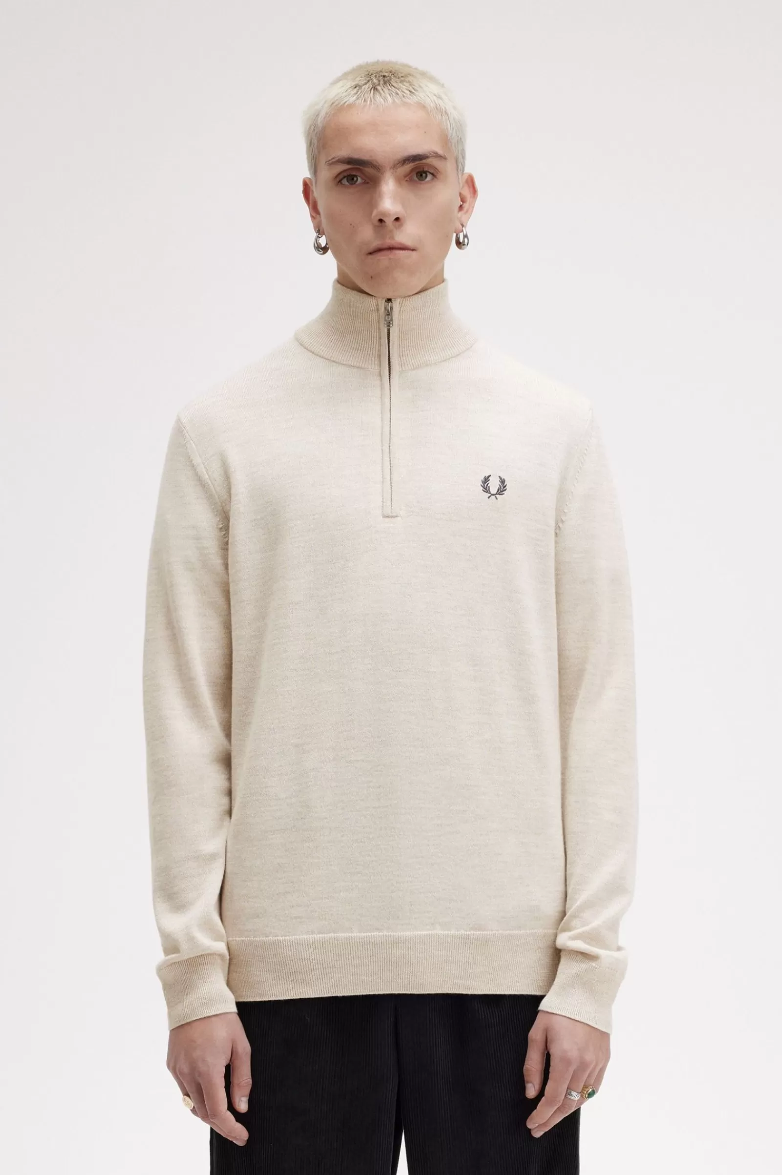 MULHER Fred Perry Camisola Com Meio Fecho De Correr Clássica