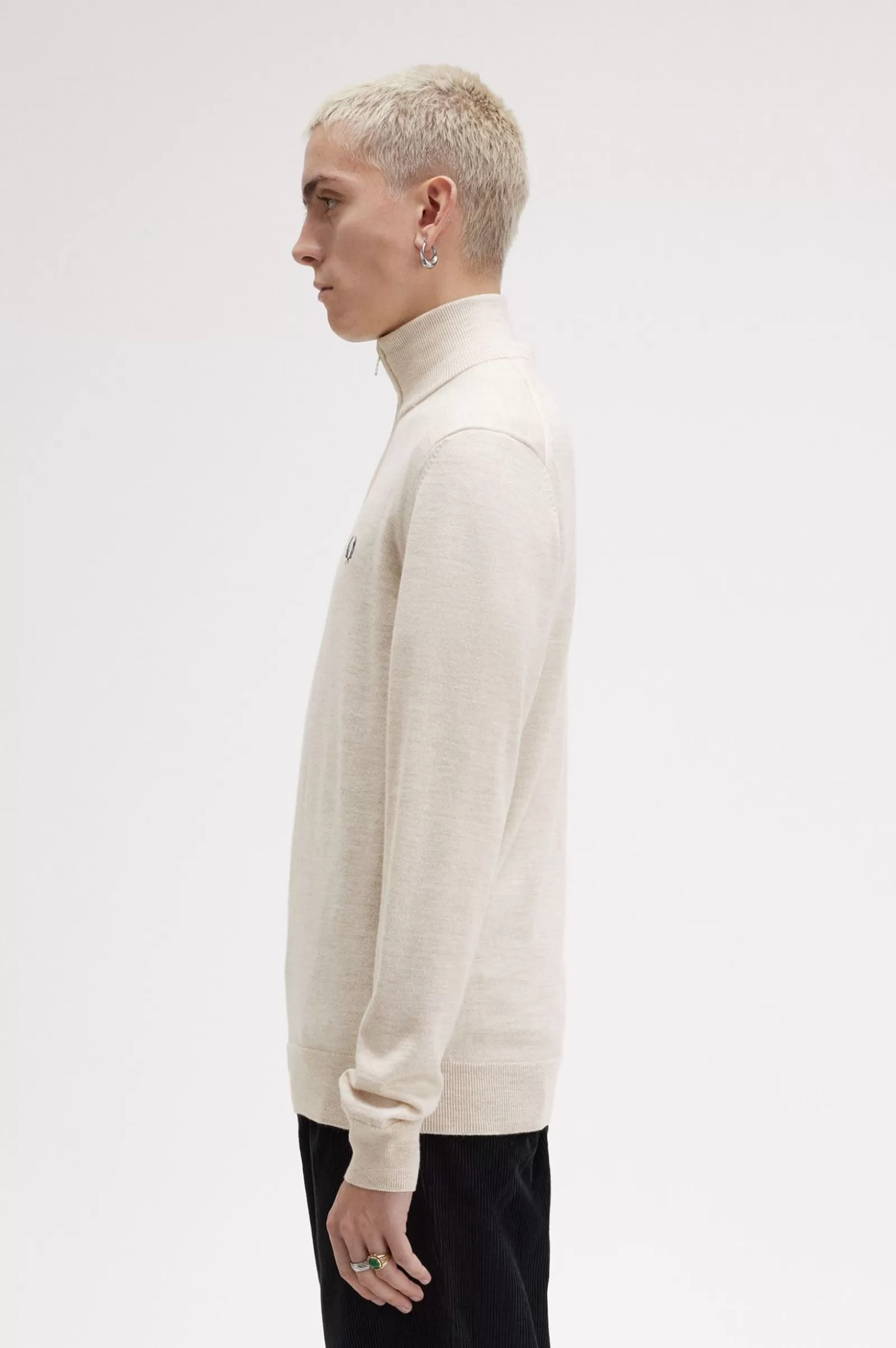 MULHER Fred Perry Camisola Com Meio Fecho De Correr Clássica