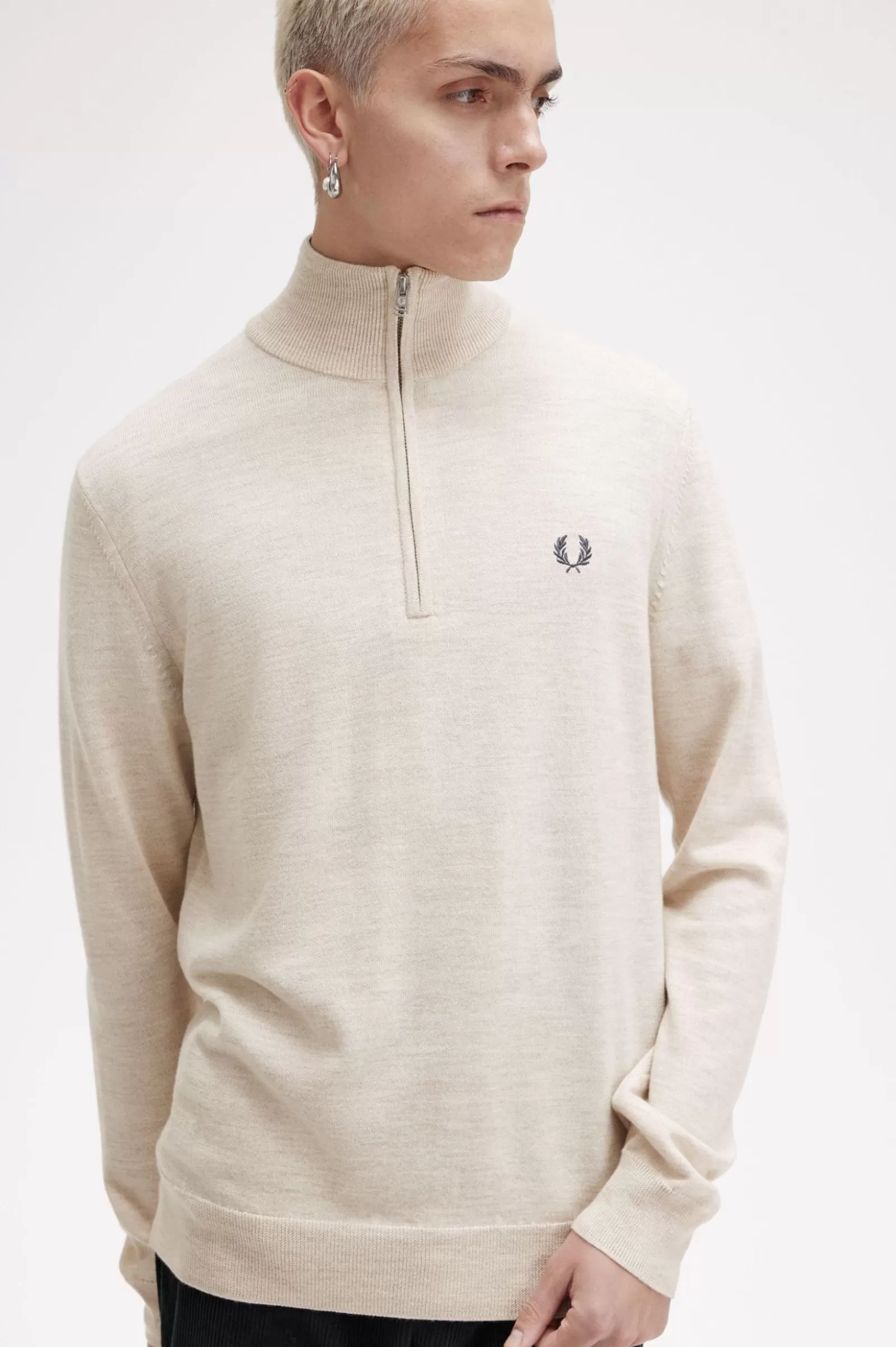 MULHER Fred Perry Camisola Com Meio Fecho De Correr Clássica