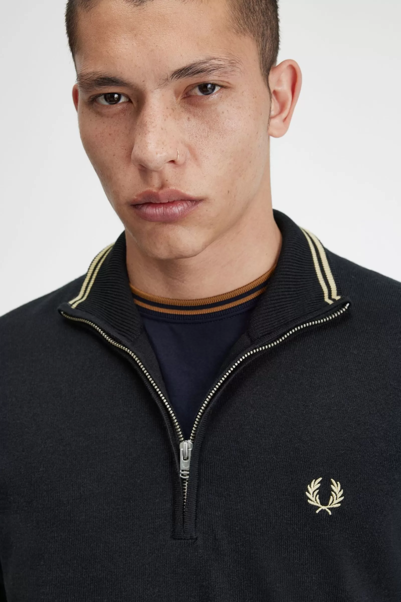 MULHER Fred Perry Camisola Com Meio Fecho De Correr Clássica