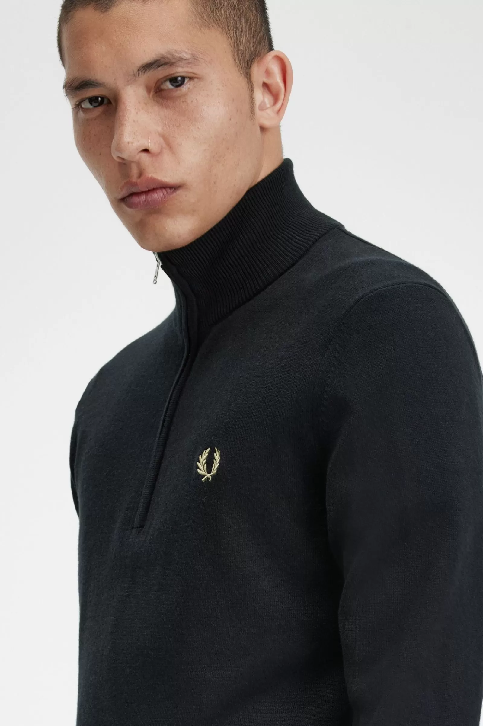 MULHER Fred Perry Camisola Com Meio Fecho De Correr Clássica