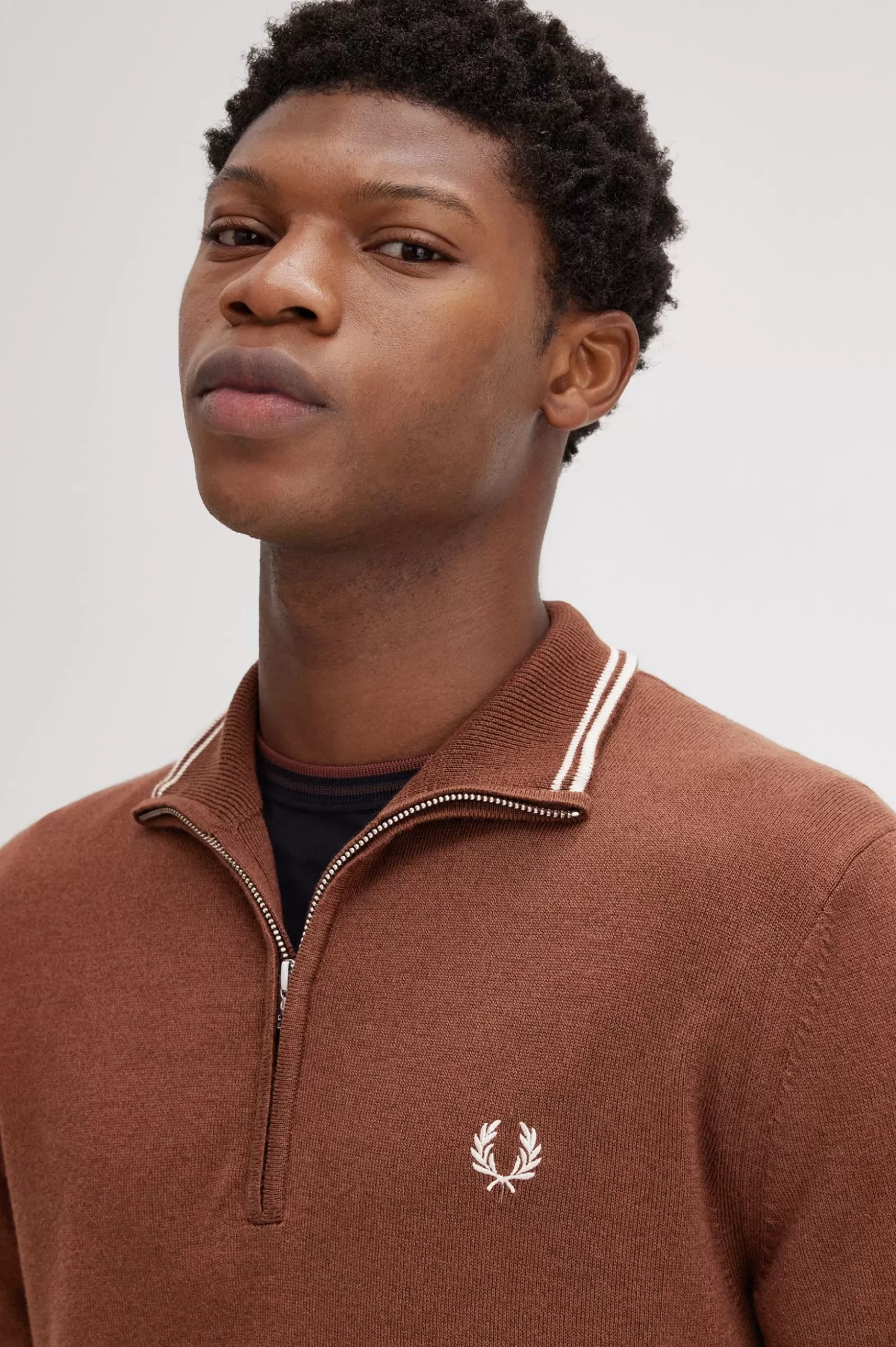 MULHER Fred Perry Camisola Com Meio Fecho De Correr Clássica