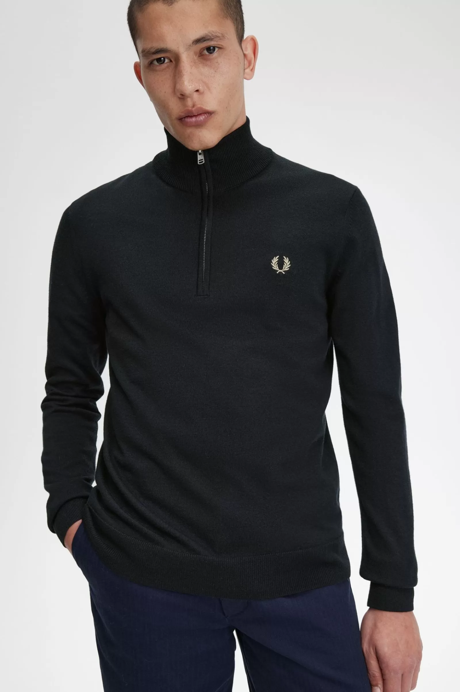 MULHER Fred Perry Camisola Com Meio Fecho De Correr Clássica
