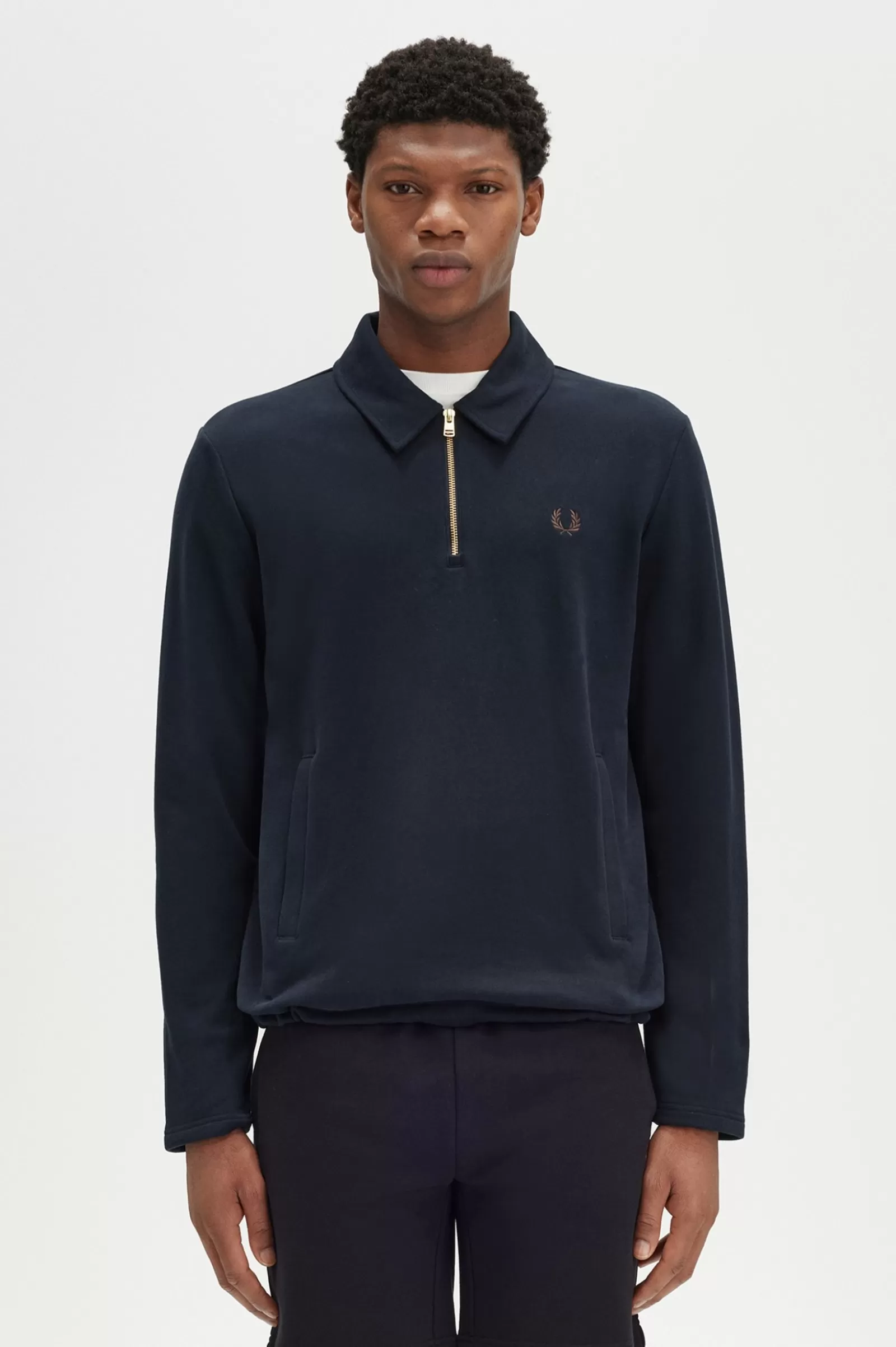 MULHER Fred Perry Camisola De Corte Largo Com Meio Fecho De Correr