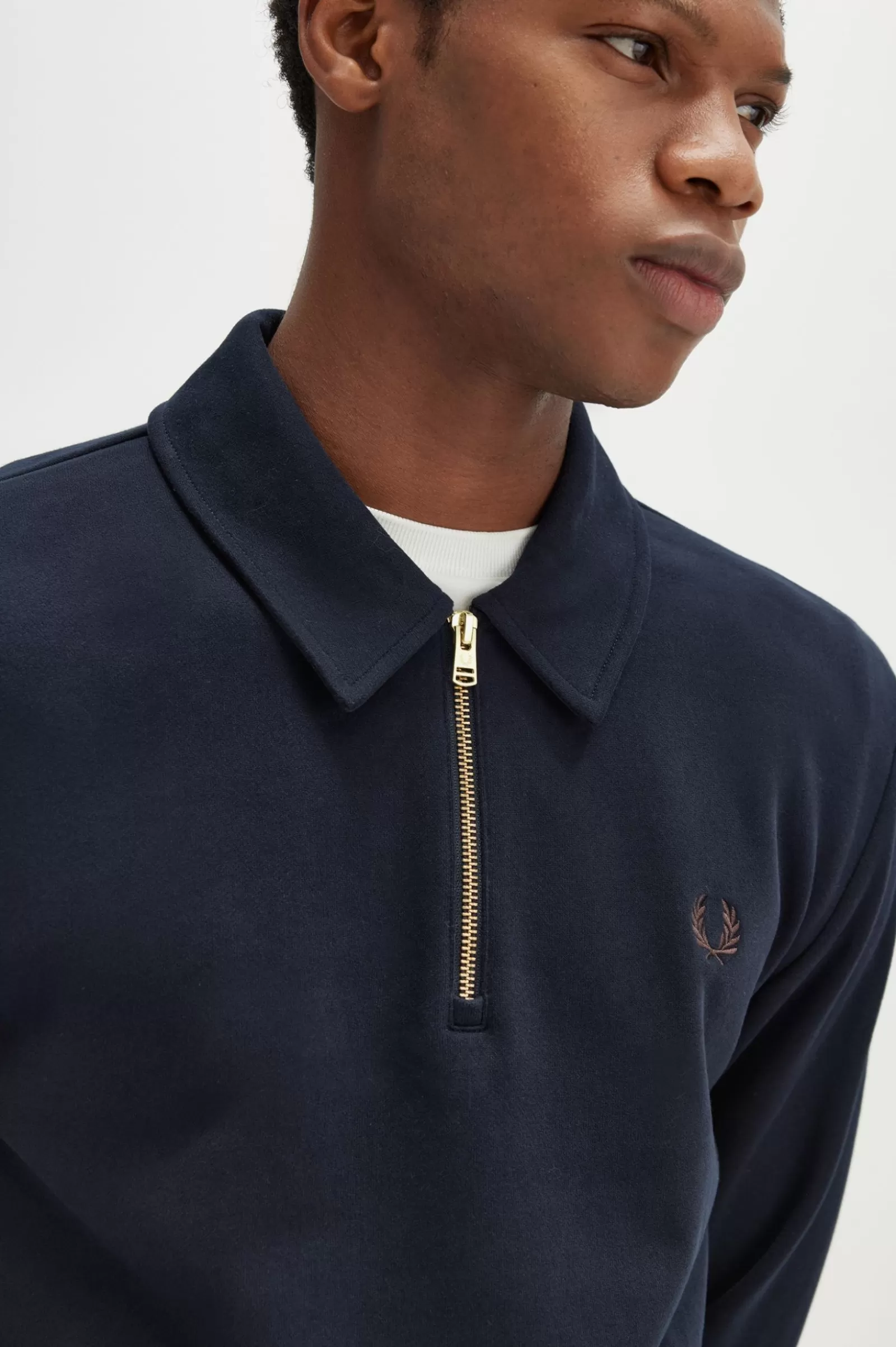 MULHER Fred Perry Camisola De Corte Largo Com Meio Fecho De Correr