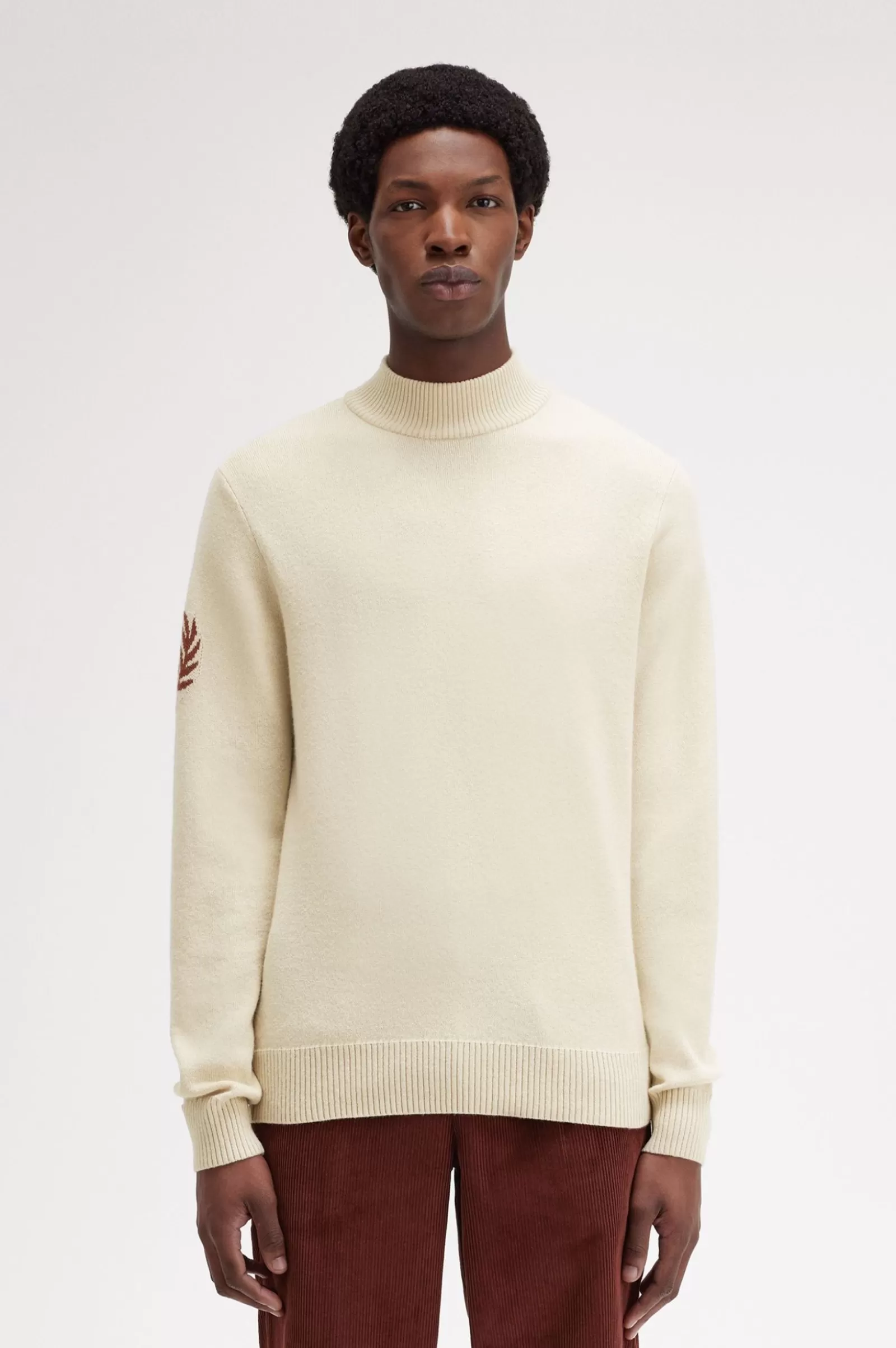 MULHER Fred Perry Camisola De Gola Subida Com A Coroa De Louros