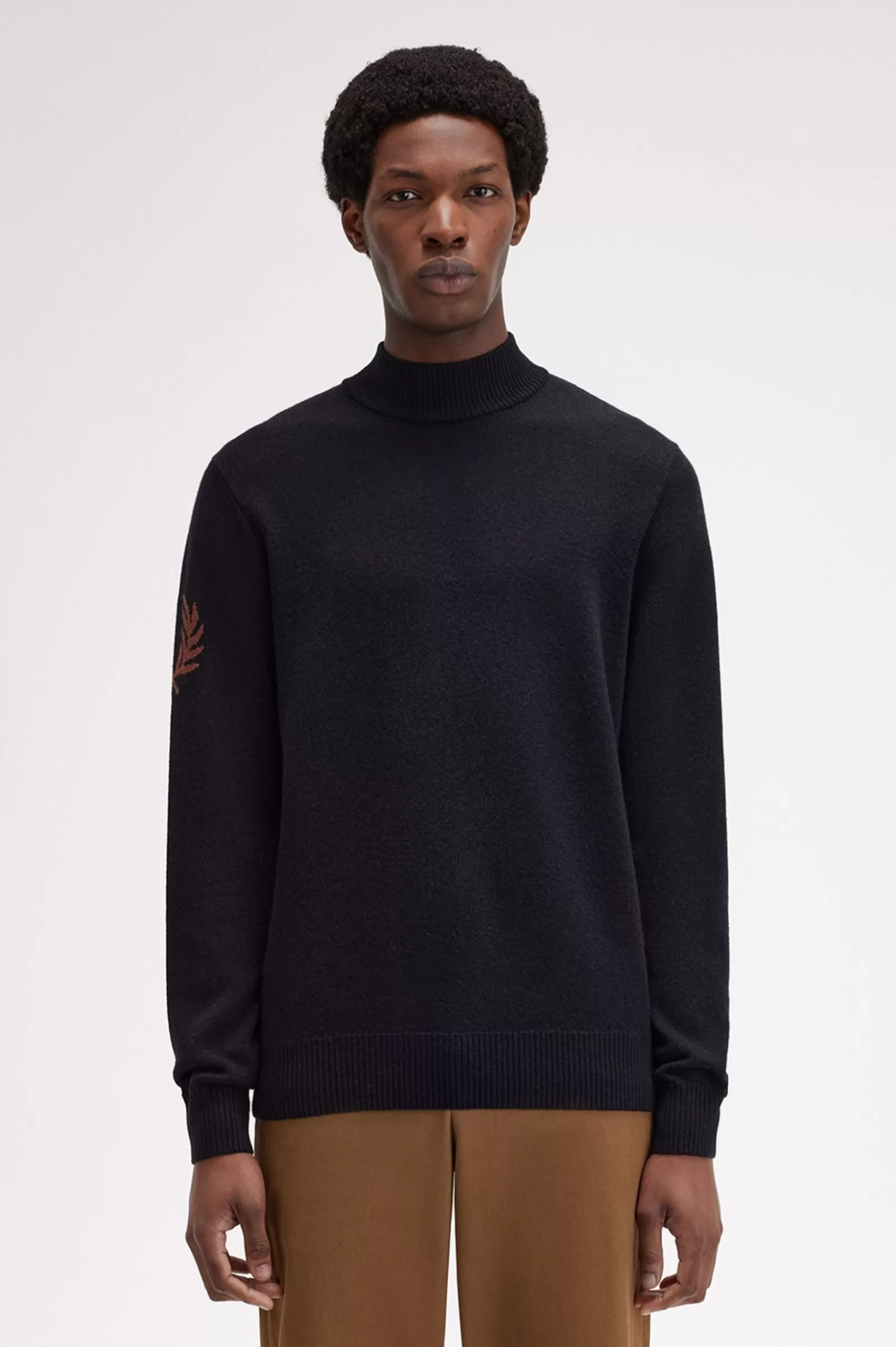 MULHER Fred Perry Camisola De Gola Subida Com A Coroa De Louros