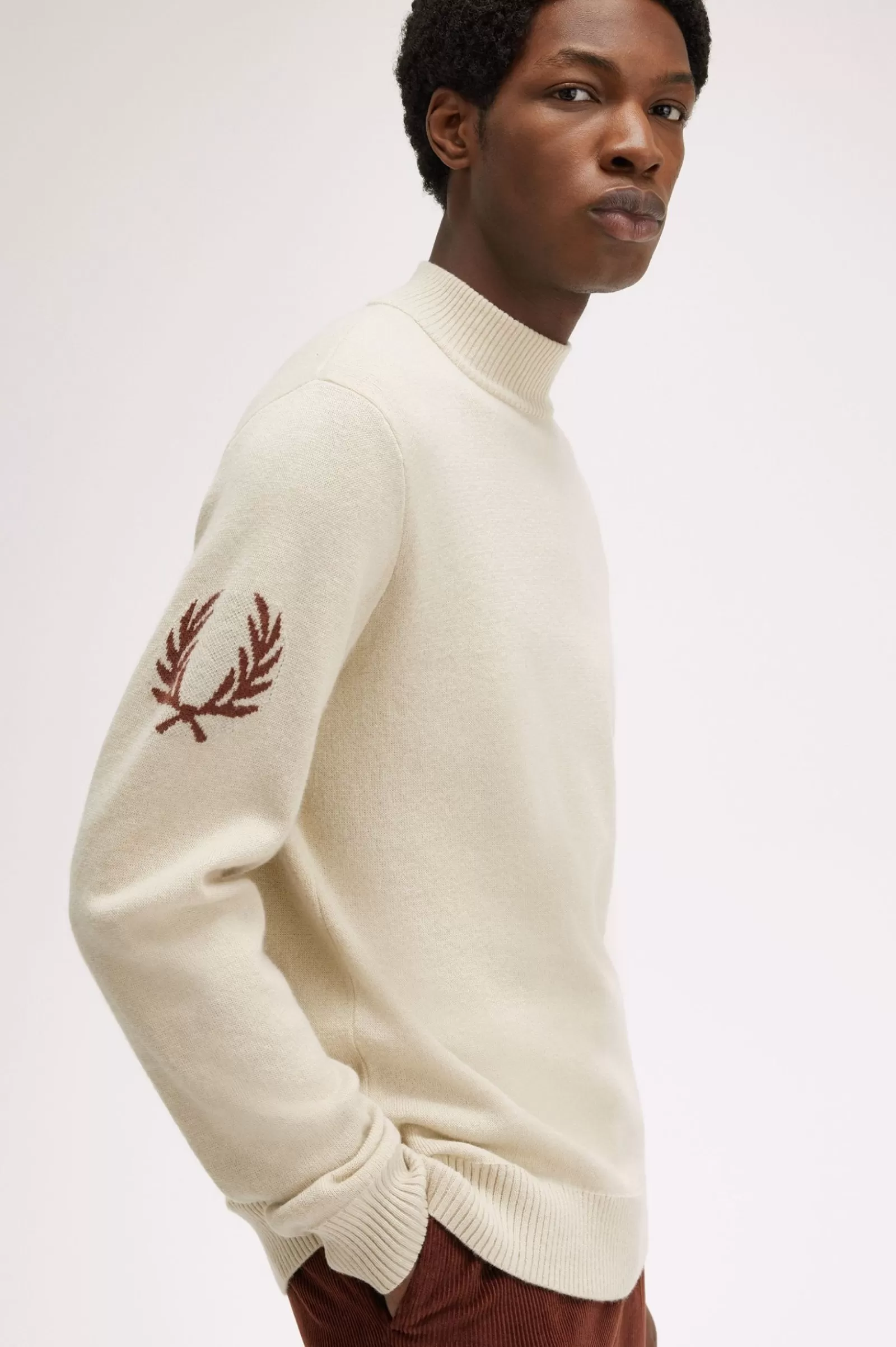 MULHER Fred Perry Camisola De Gola Subida Com A Coroa De Louros