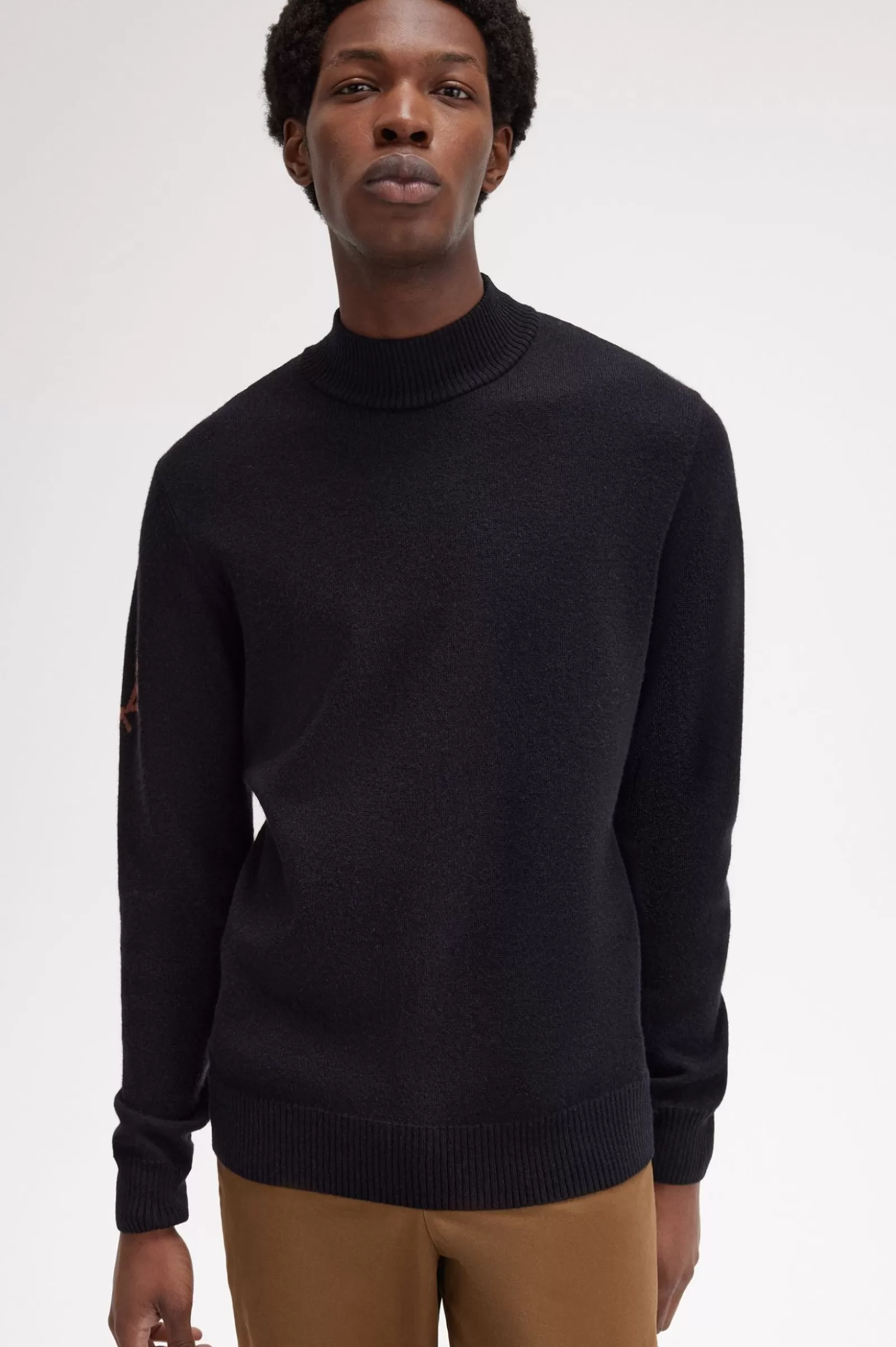 MULHER Fred Perry Camisola De Gola Subida Com A Coroa De Louros