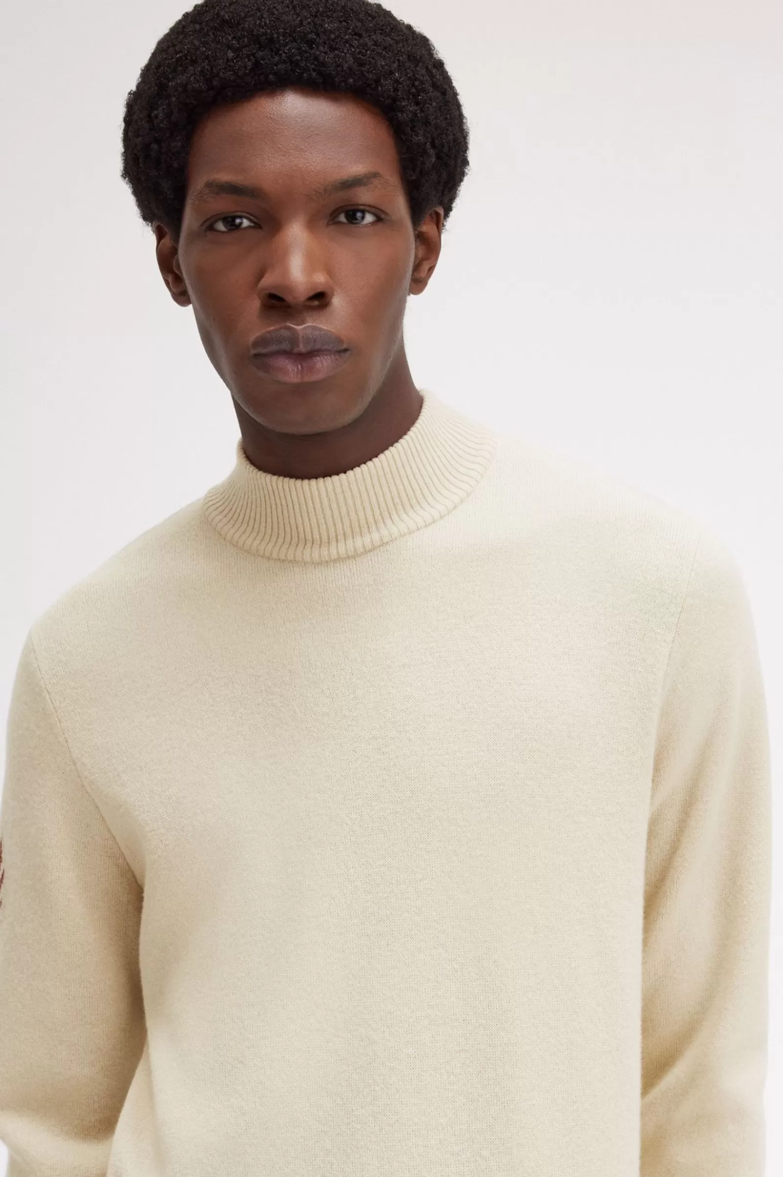 MULHER Fred Perry Camisola De Gola Subida Com A Coroa De Louros