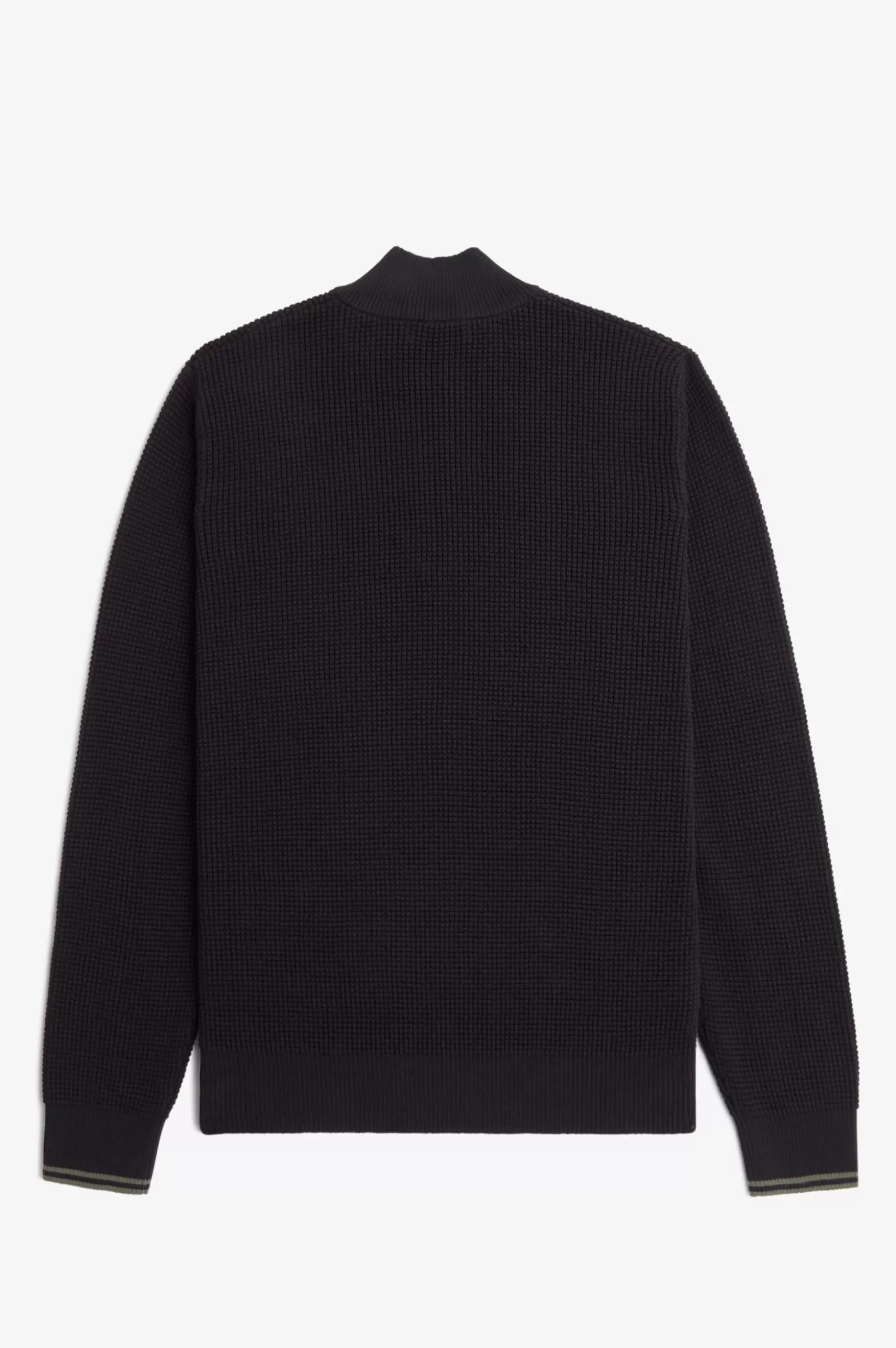 MULHER Fred Perry Camisola De Meio Fecho De Correr Com Pesponto Waffle