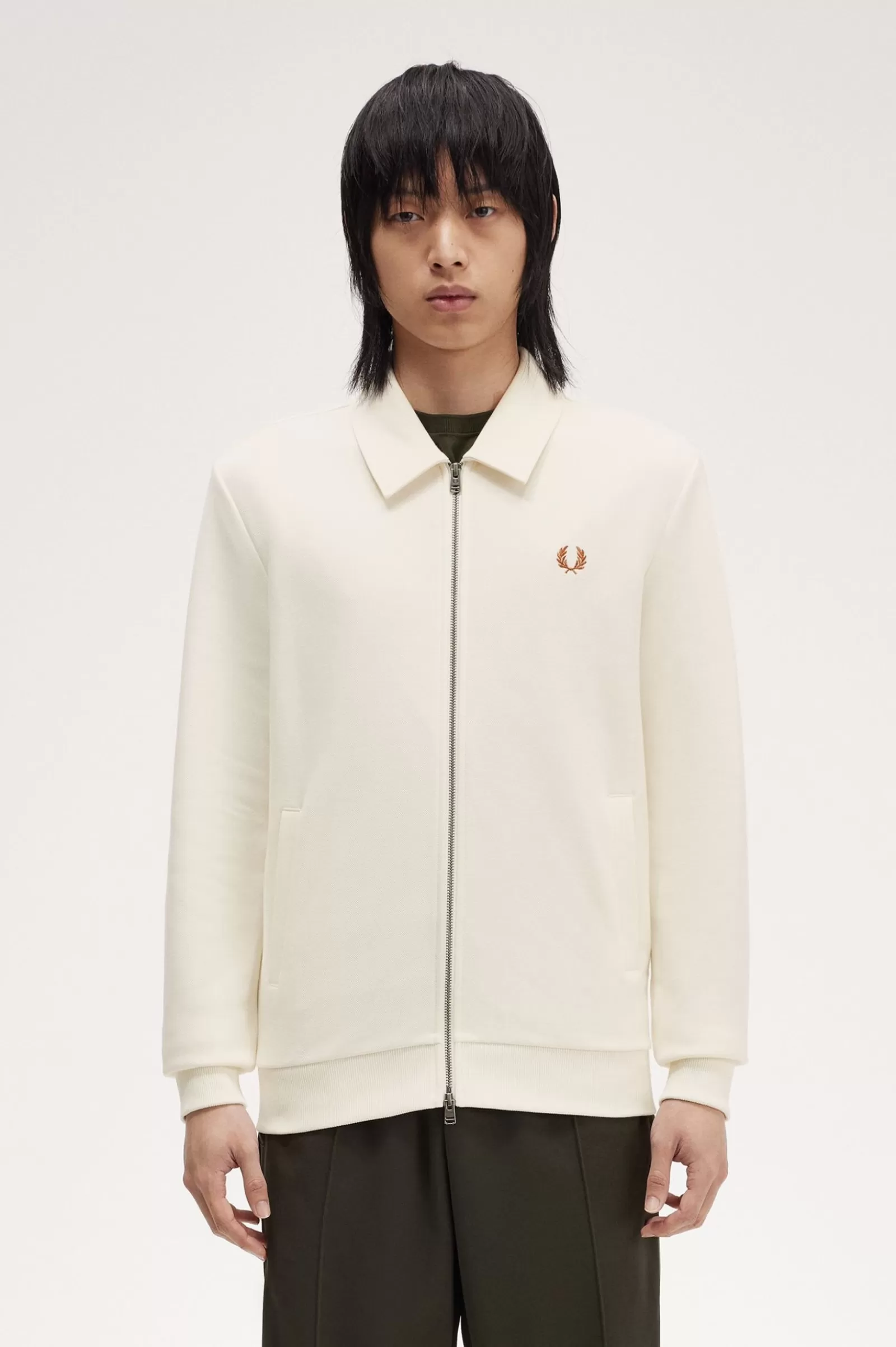 MULHER Fred Perry Camisola Em Malha Polar Escovada Com Fecho De Correr