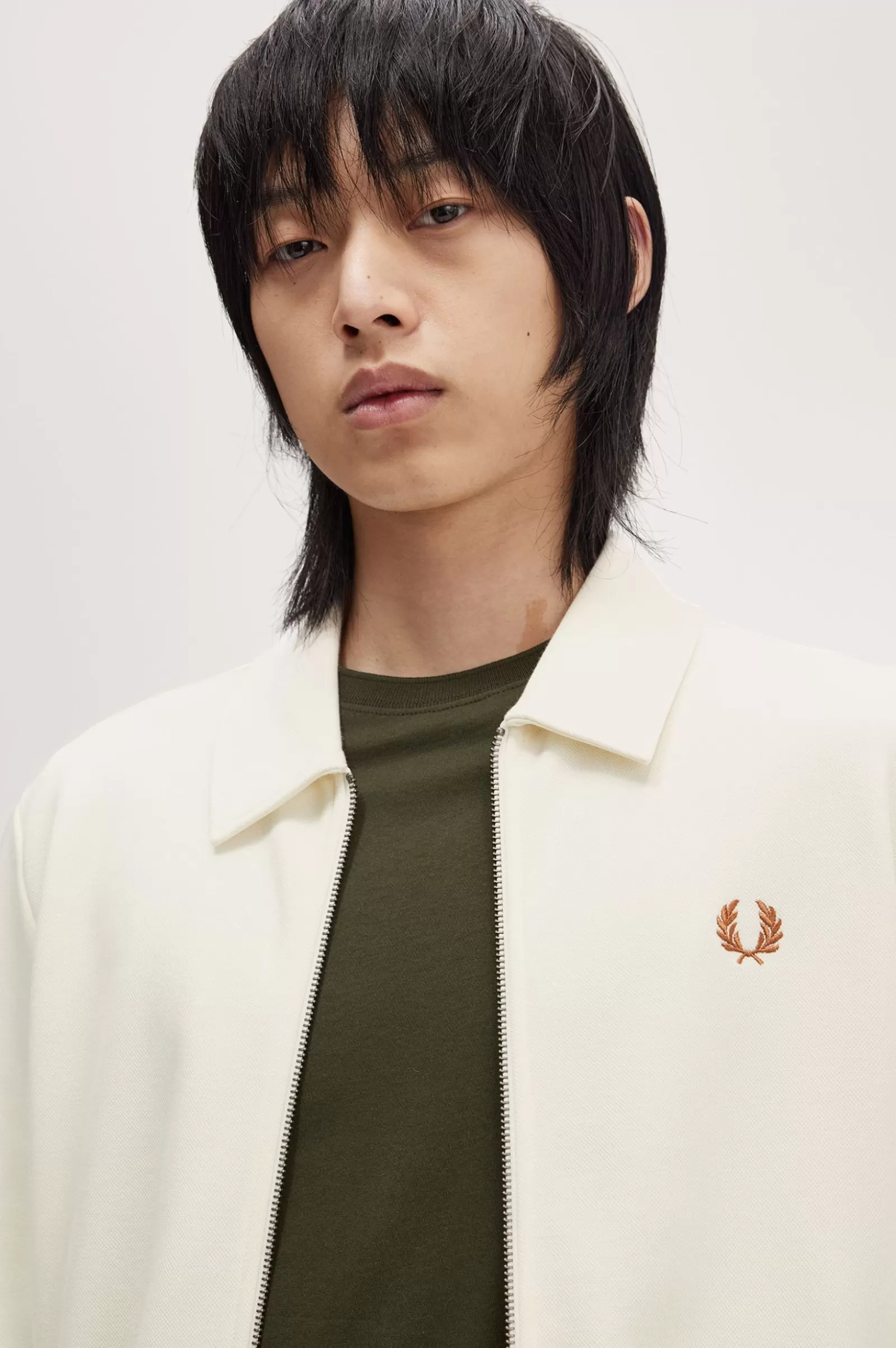 MULHER Fred Perry Camisola Em Malha Polar Escovada Com Fecho De Correr