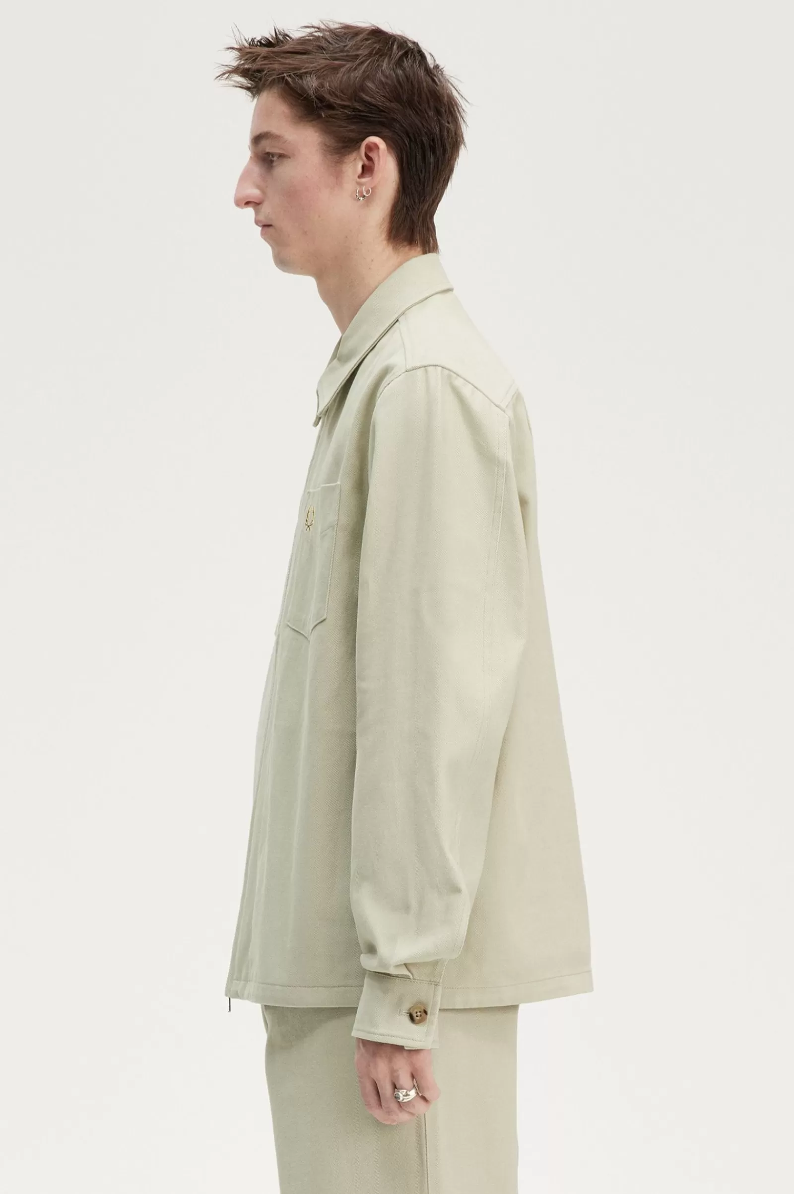 MULHER Fred Perry Casaco Camiseiro Com Fecho De Correr Em Sarja