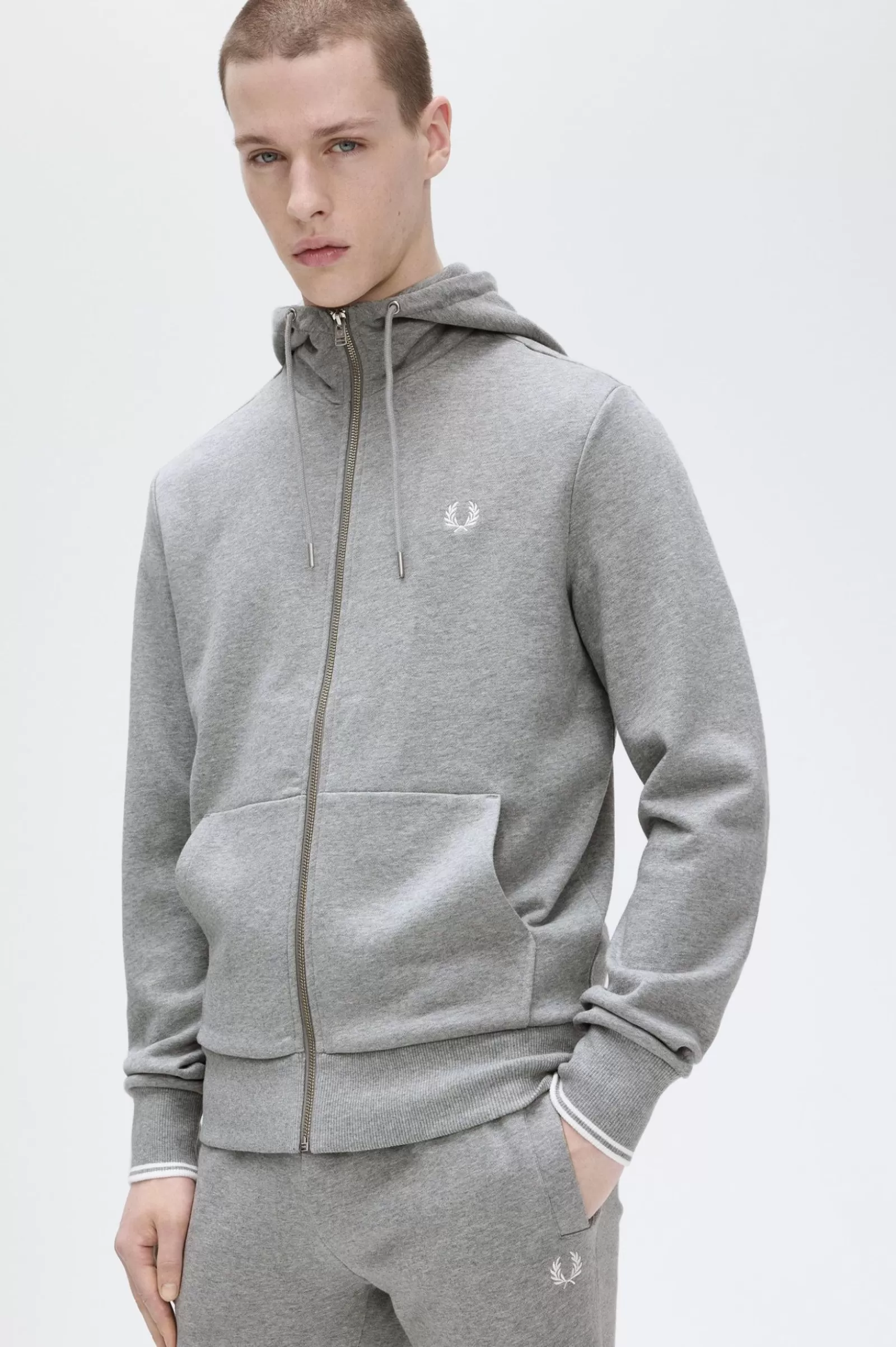 MULHER Fred Perry Casaco Com Capuz E Fecho De Correr Integral