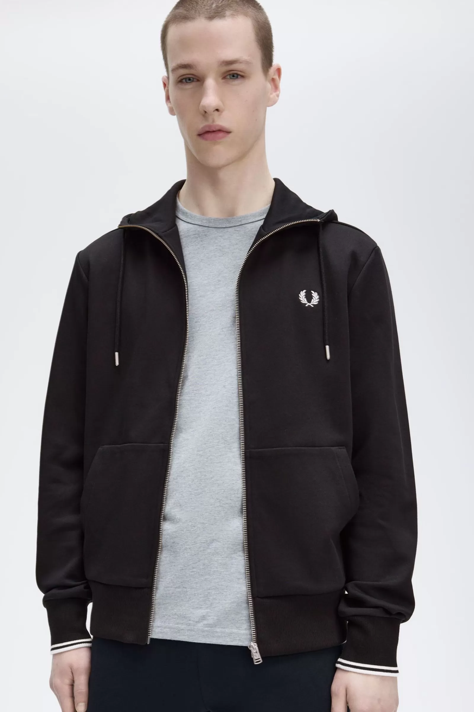 MULHER Fred Perry Casaco Com Capuz E Fecho De Correr Integral
