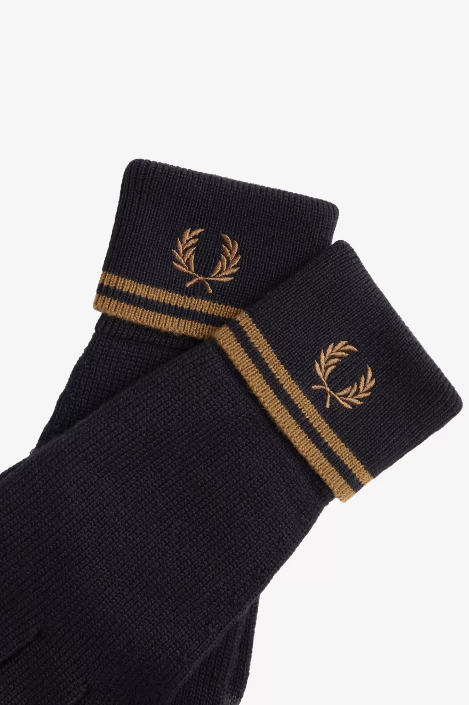 MULHER Fred Perry Luvas Com Borda Com Ponto Descontínuo Dupla