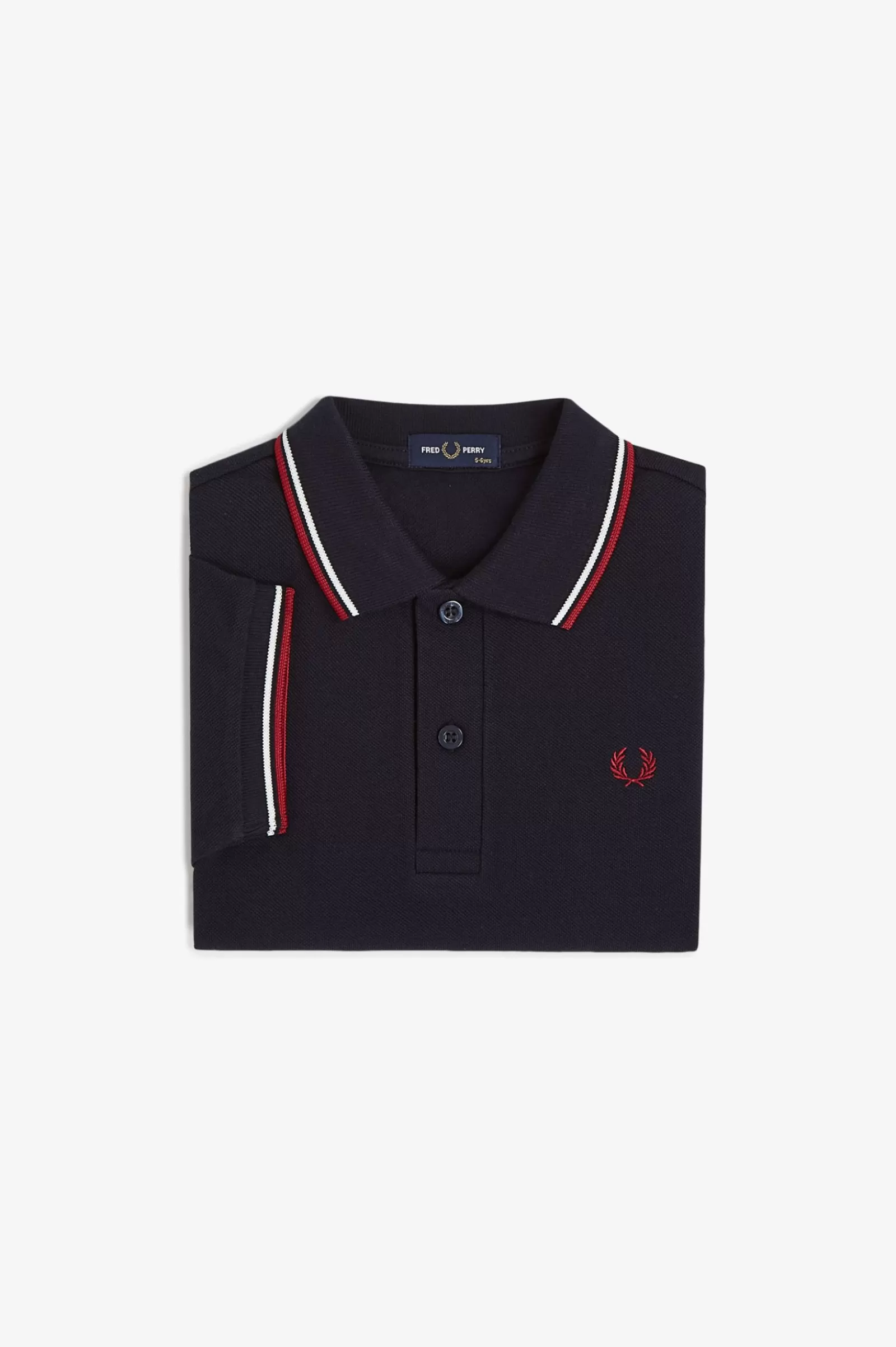 Fred Perry Polo Com Borda Com Ponto Descontínuo Dupla Para Criança