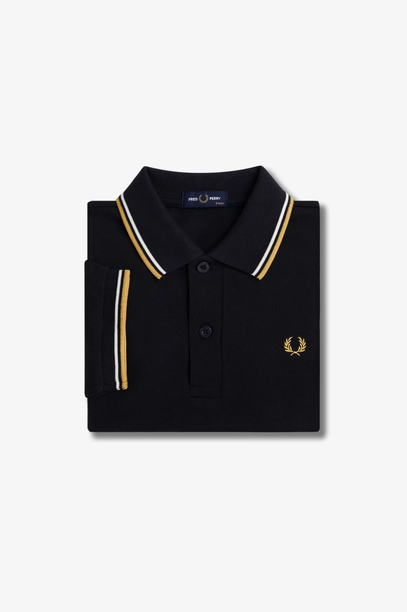 Fred Perry Polo Com Borda Com Ponto Descontínuo Dupla Para Criança