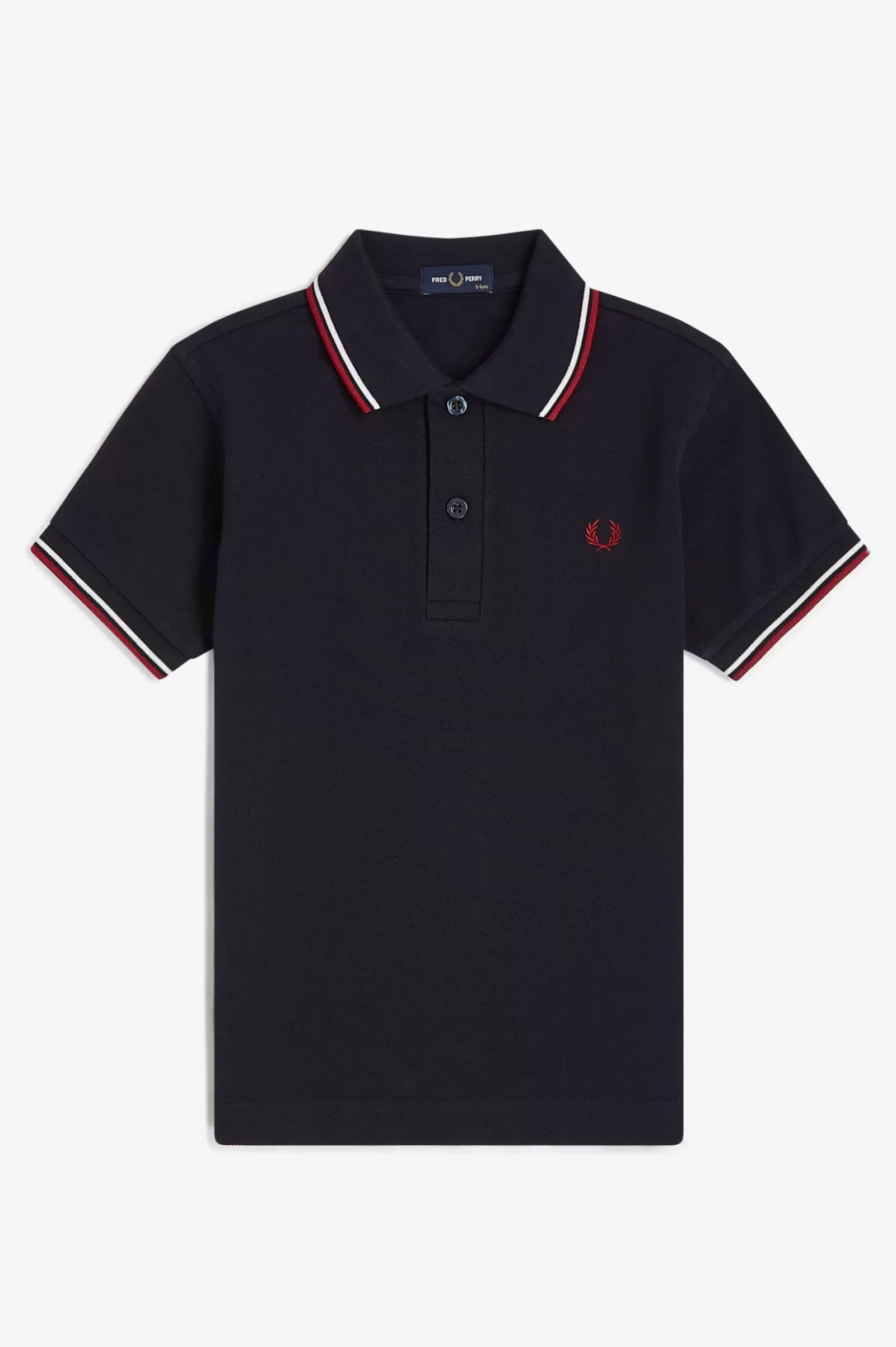 Fred Perry Polo Com Borda Com Ponto Descontínuo Dupla Para Criança