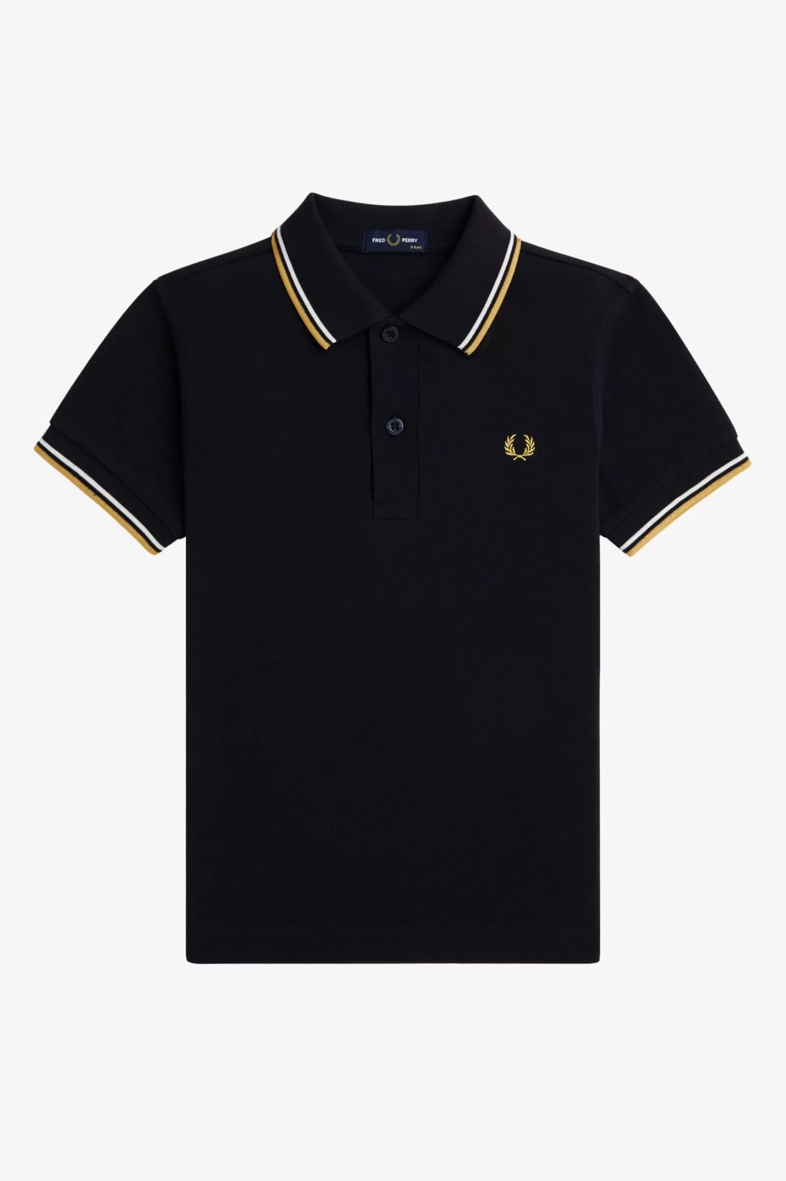 Fred Perry Polo Com Borda Com Ponto Descontínuo Dupla Para Criança