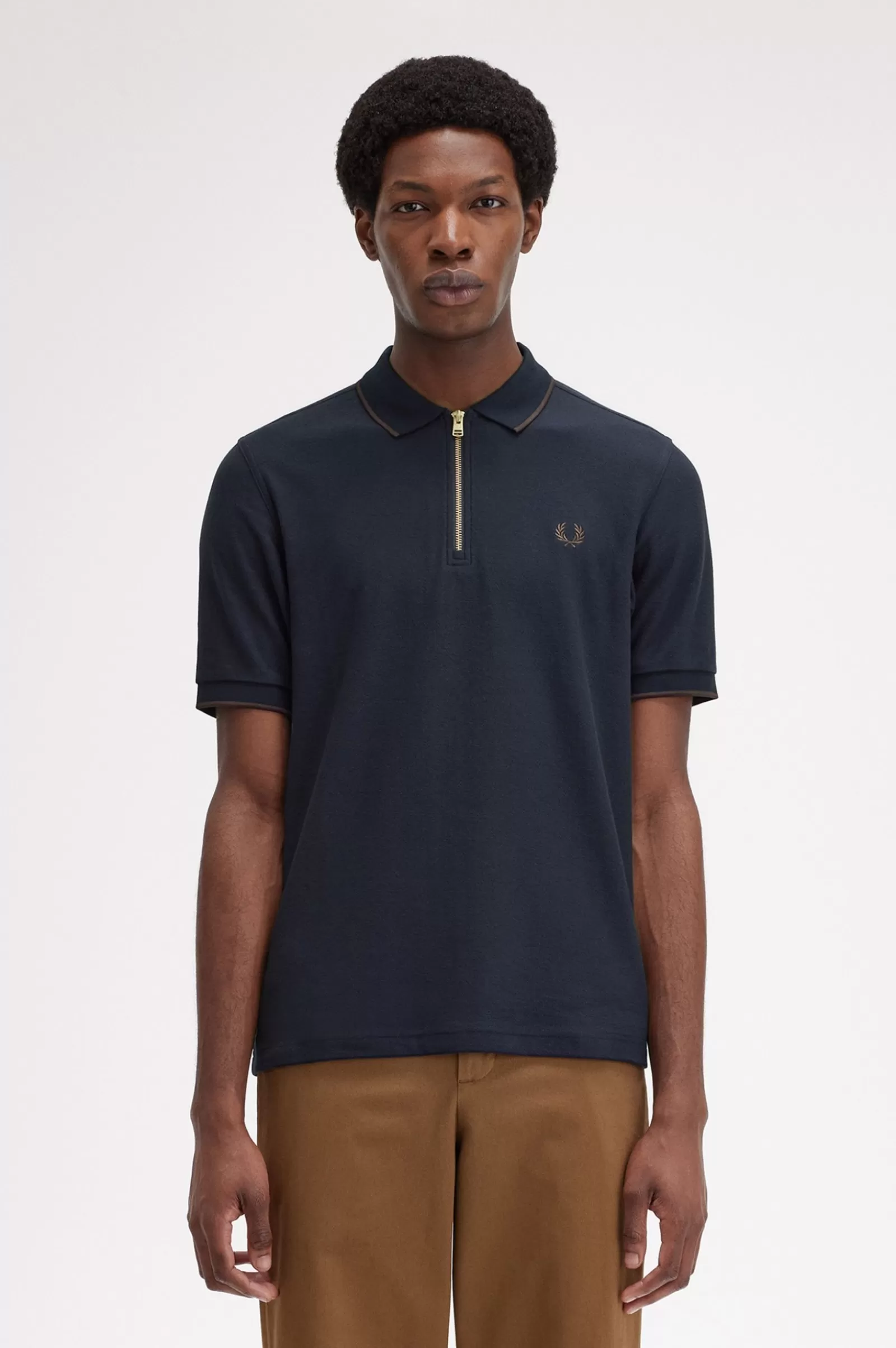 MULHER Fred Perry Polo Com Fecho De Correr Na Gola Em Piqué De Crepe