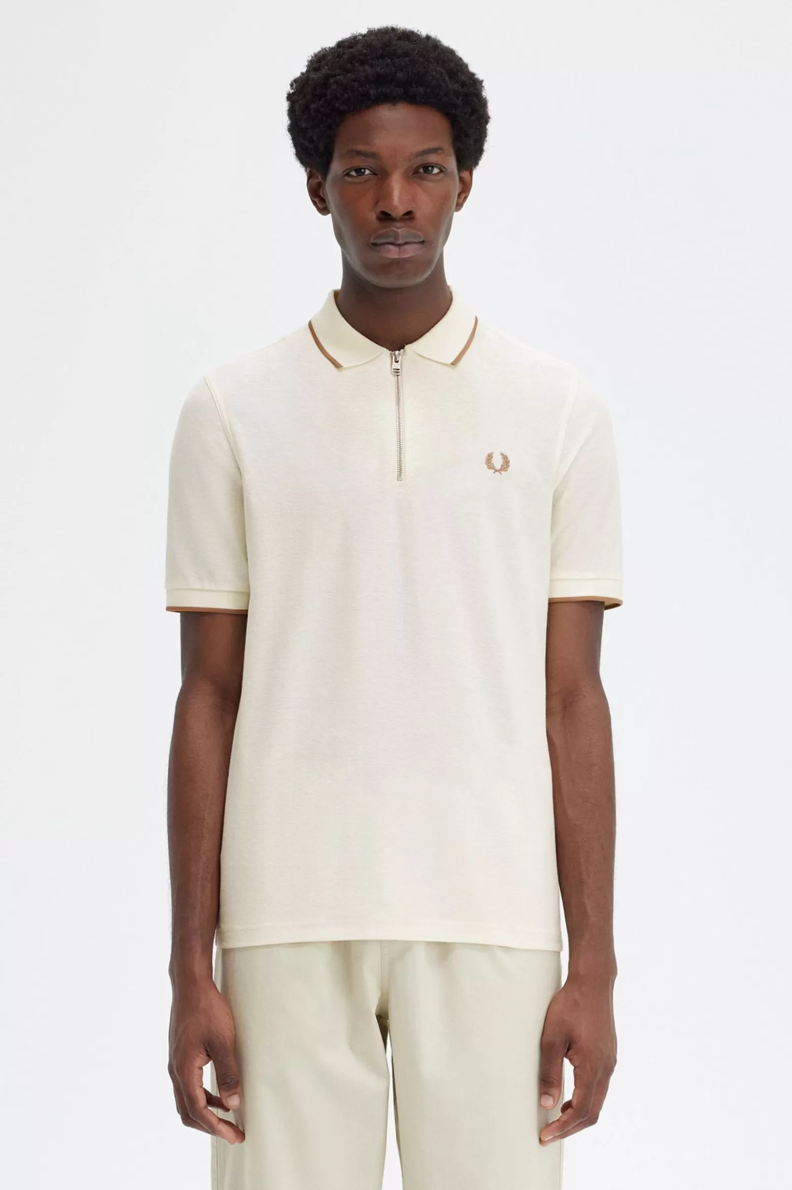 MULHER Fred Perry Polo Com Fecho De Correr Na Gola Em Piqué De Crepe