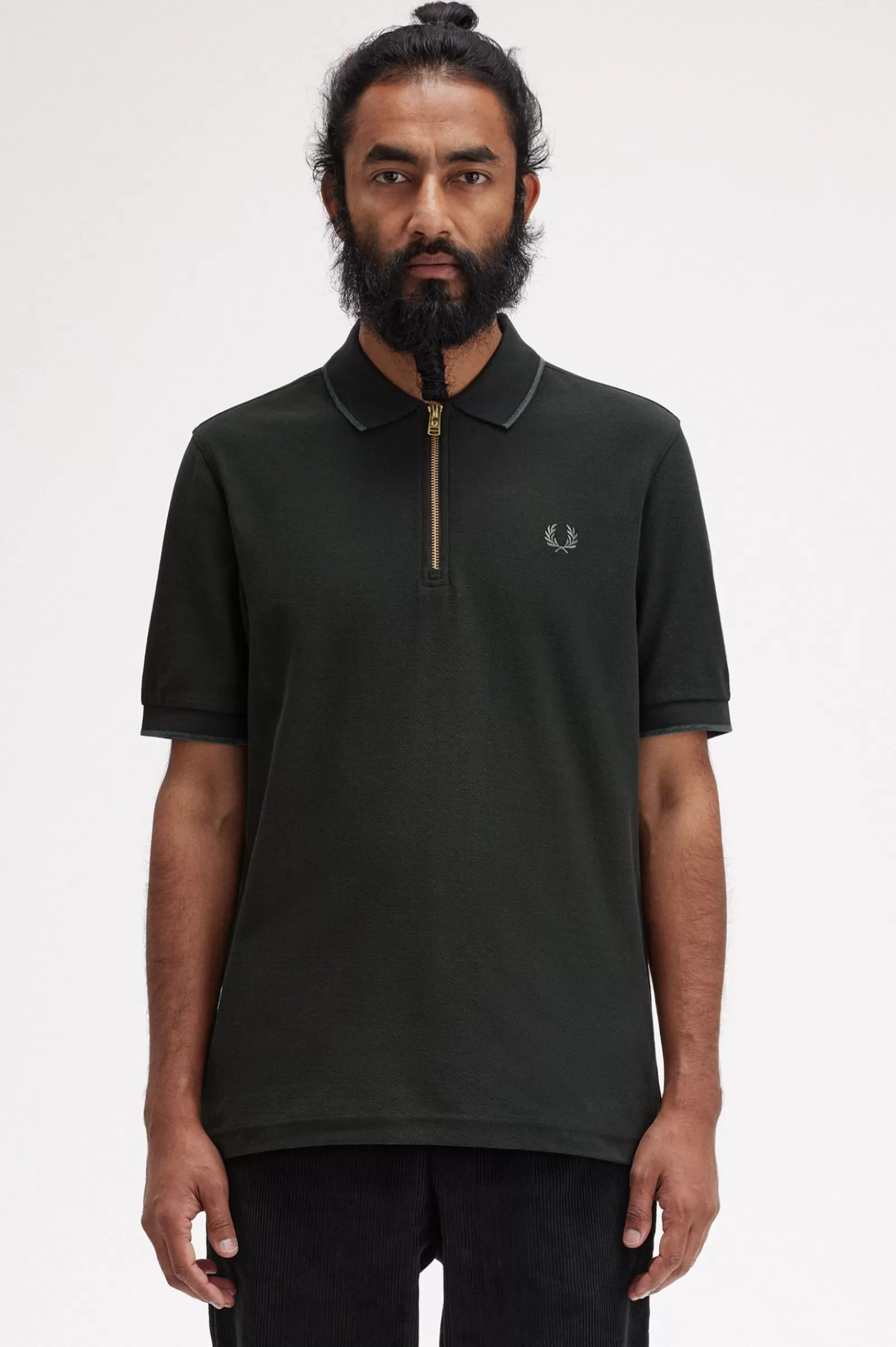 MULHER Fred Perry Polo Com Fecho De Correr Na Gola Em Piqué De Crepe