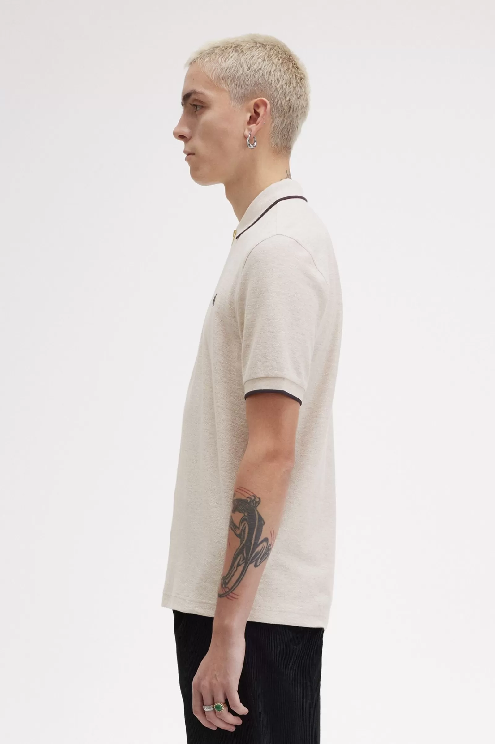 MULHER Fred Perry Polo Com Fecho De Correr Na Gola Em Piqué De Crepe