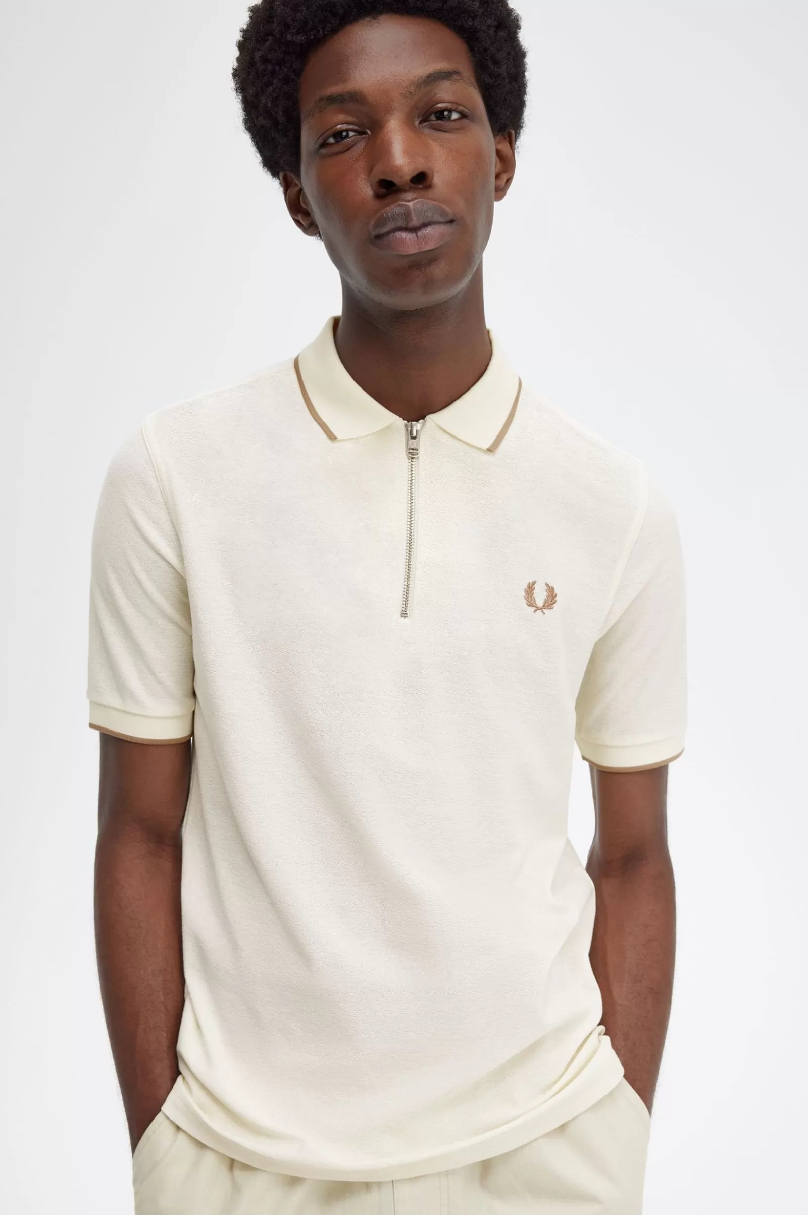 MULHER Fred Perry Polo Com Fecho De Correr Na Gola Em Piqué De Crepe