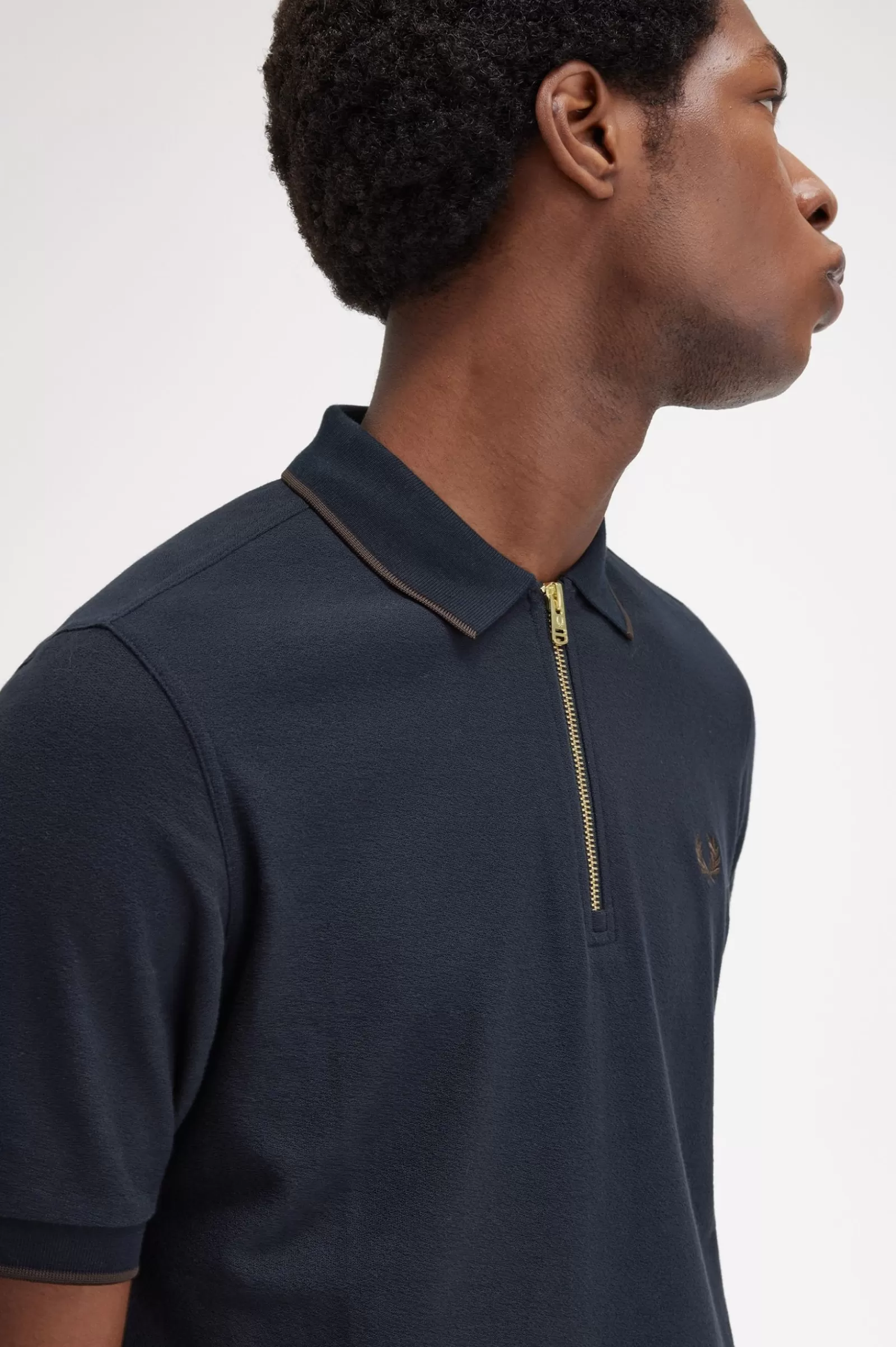 MULHER Fred Perry Polo Com Fecho De Correr Na Gola Em Piqué De Crepe