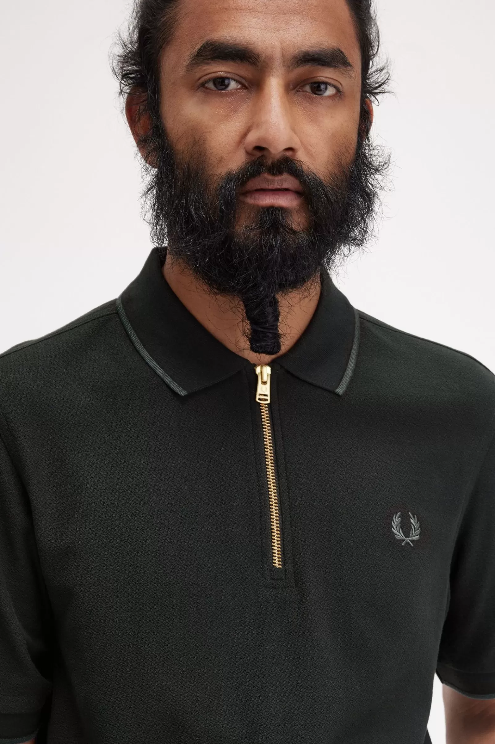 MULHER Fred Perry Polo Com Fecho De Correr Na Gola Em Piqué De Crepe