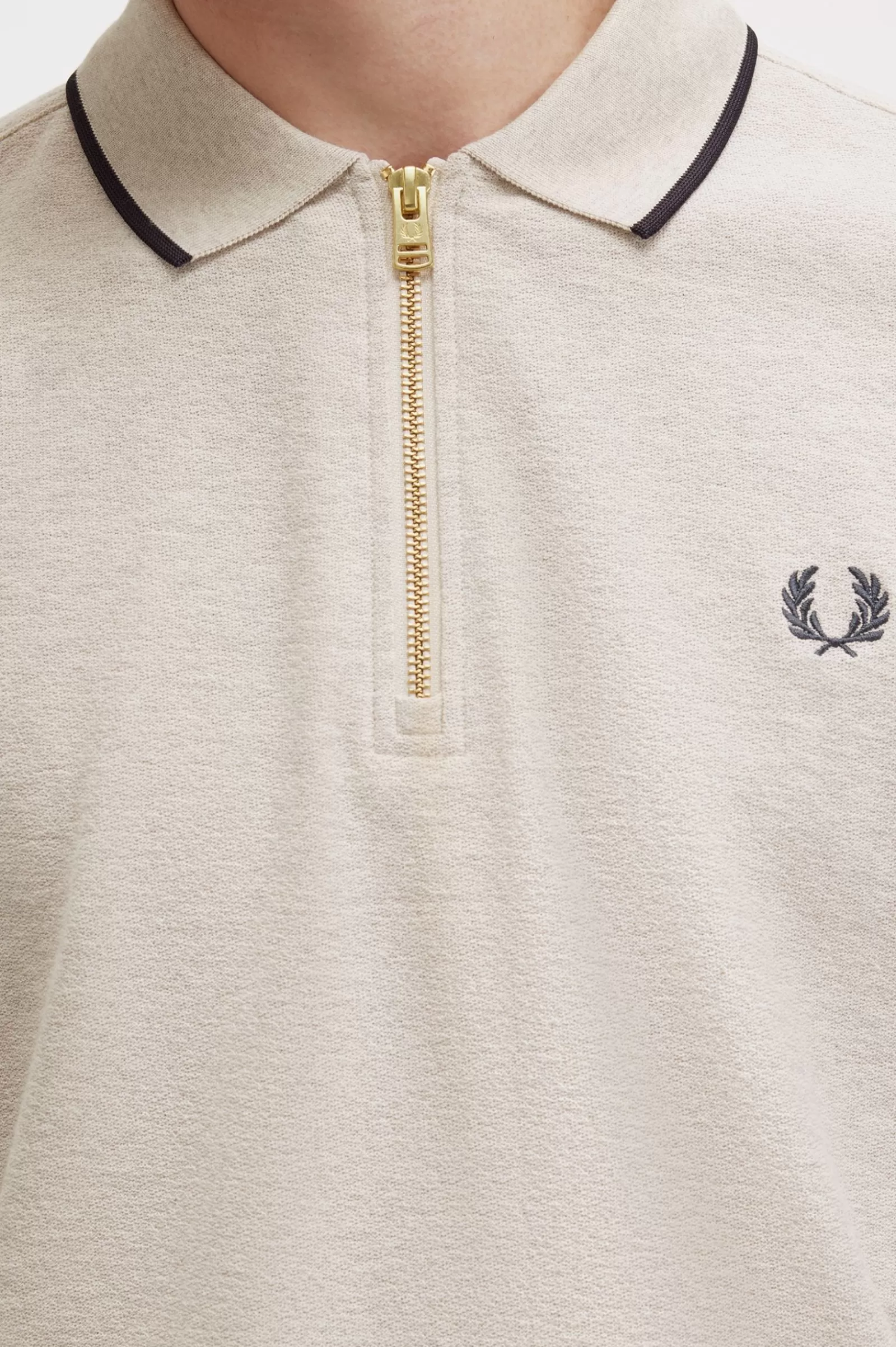 MULHER Fred Perry Polo Com Fecho De Correr Na Gola Em Piqué De Crepe