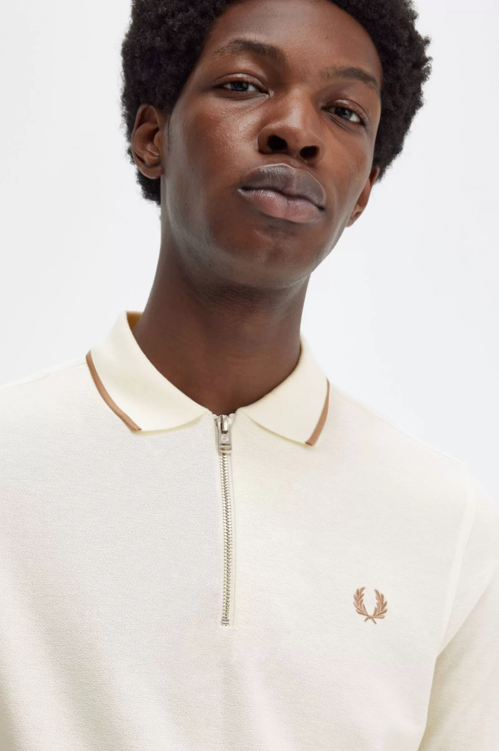 MULHER Fred Perry Polo Com Fecho De Correr Na Gola Em Piqué De Crepe