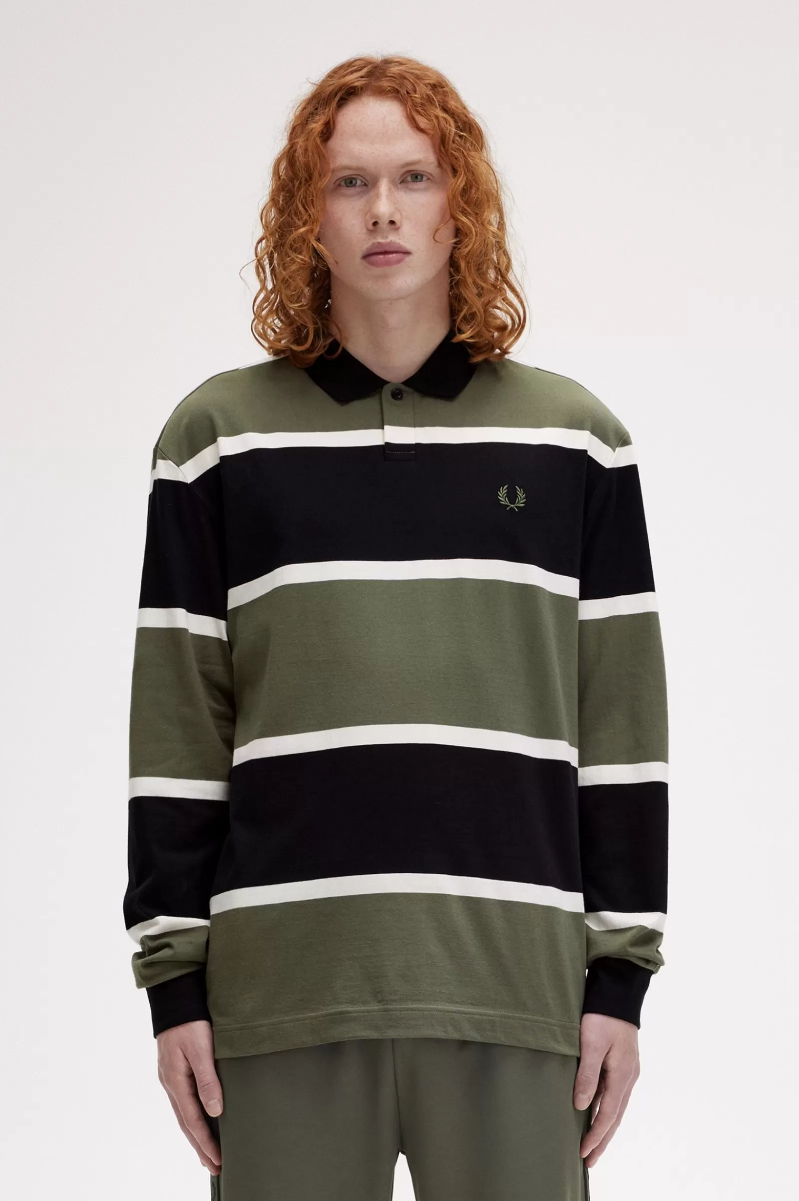 MULHER Fred Perry Polo De Manga Comprida às Riscas