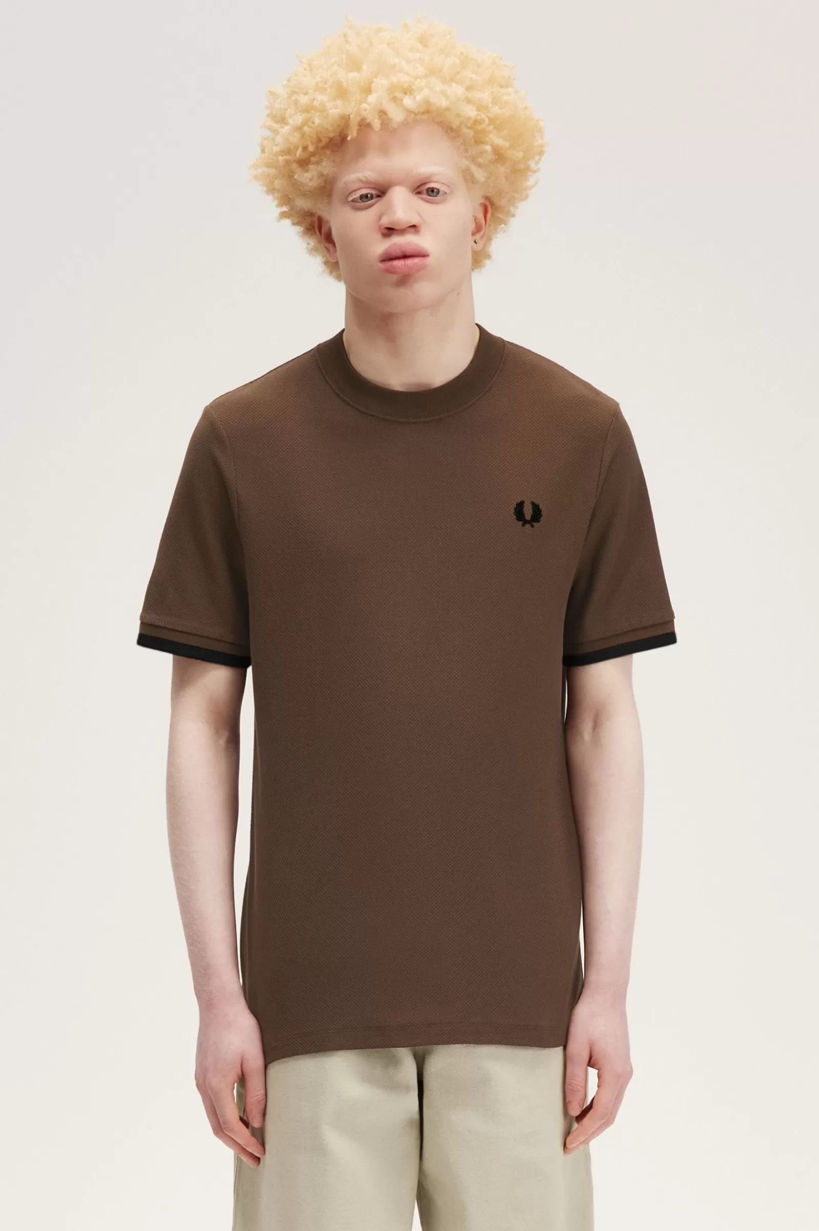 MULHER Fred Perry Polo Em Piqué Com Punhos Com Borda Com Ponto Descontínuo