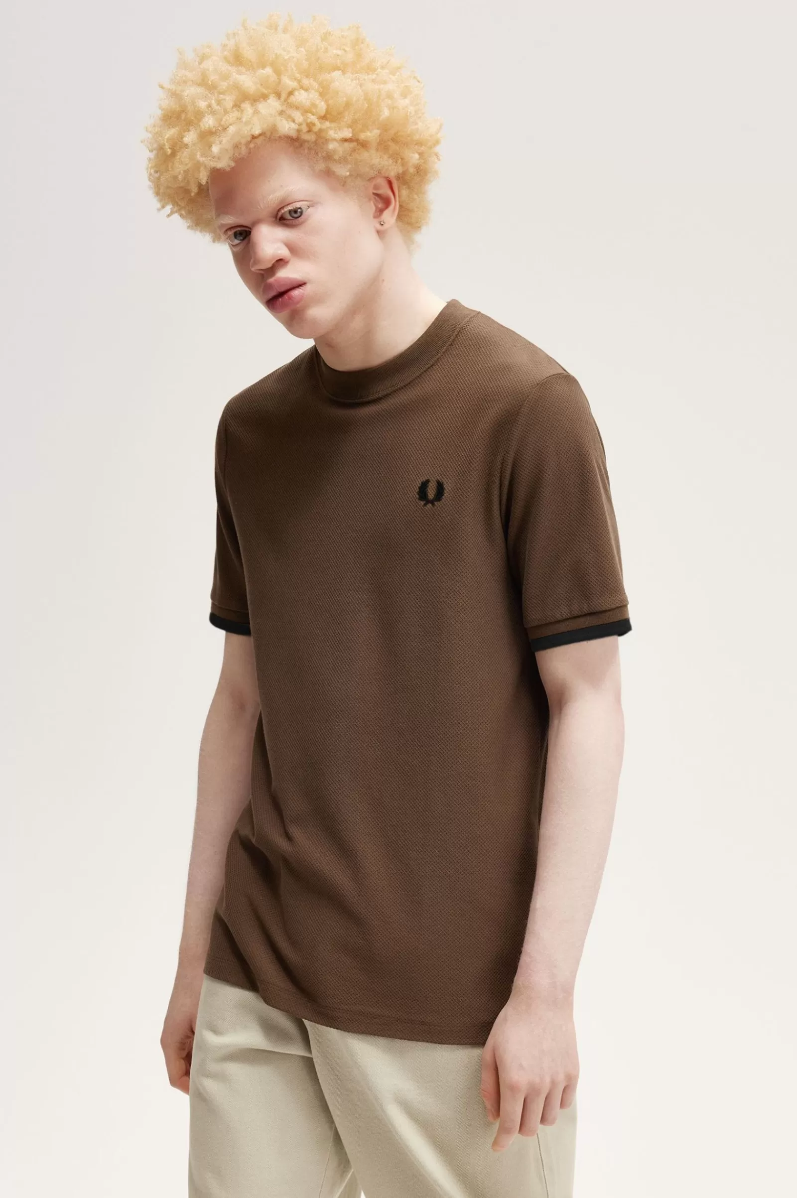 MULHER Fred Perry Polo Em Piqué Com Punhos Com Borda Com Ponto Descontínuo