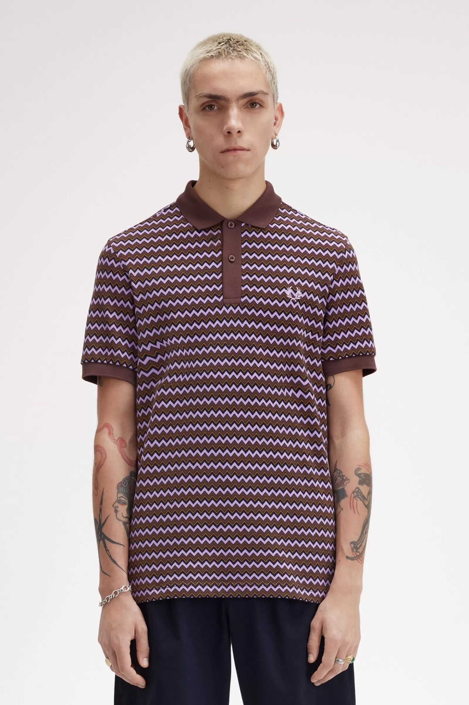 MULHER Fred Perry Polo Com Estampado Ziguezague