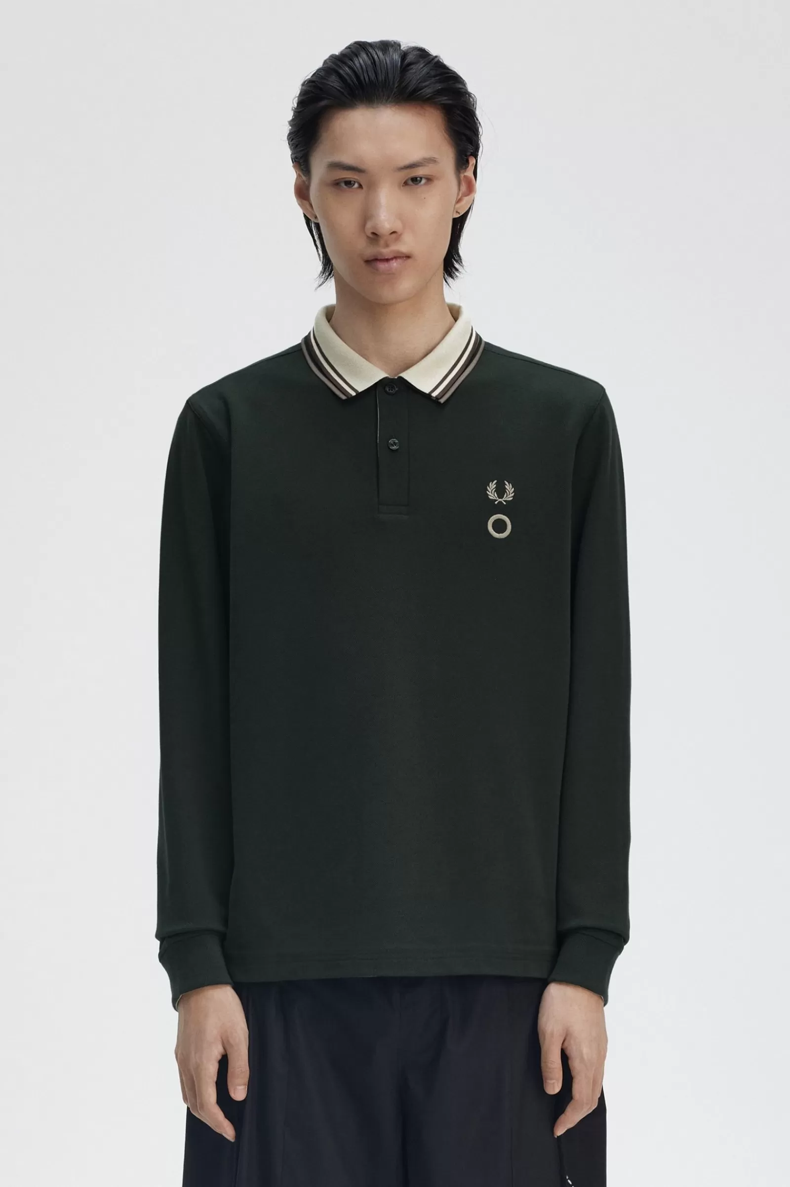 MULHER Fred Perry Polo De Manga Comprida Reversível