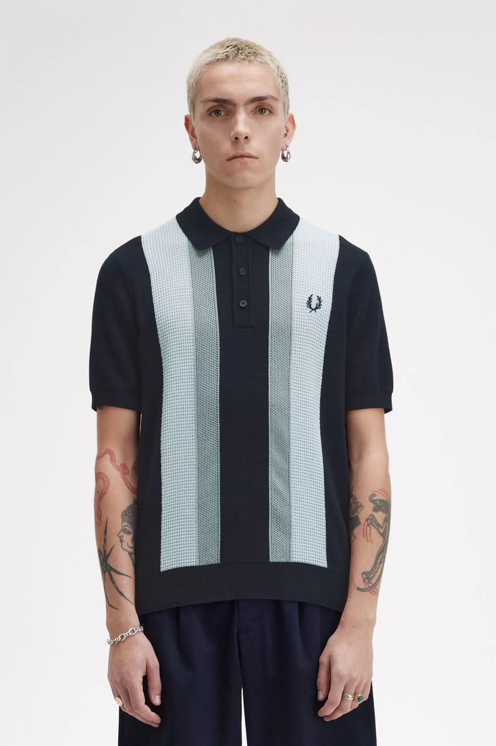 MULHER Fred Perry Polo às Riscas Texturado