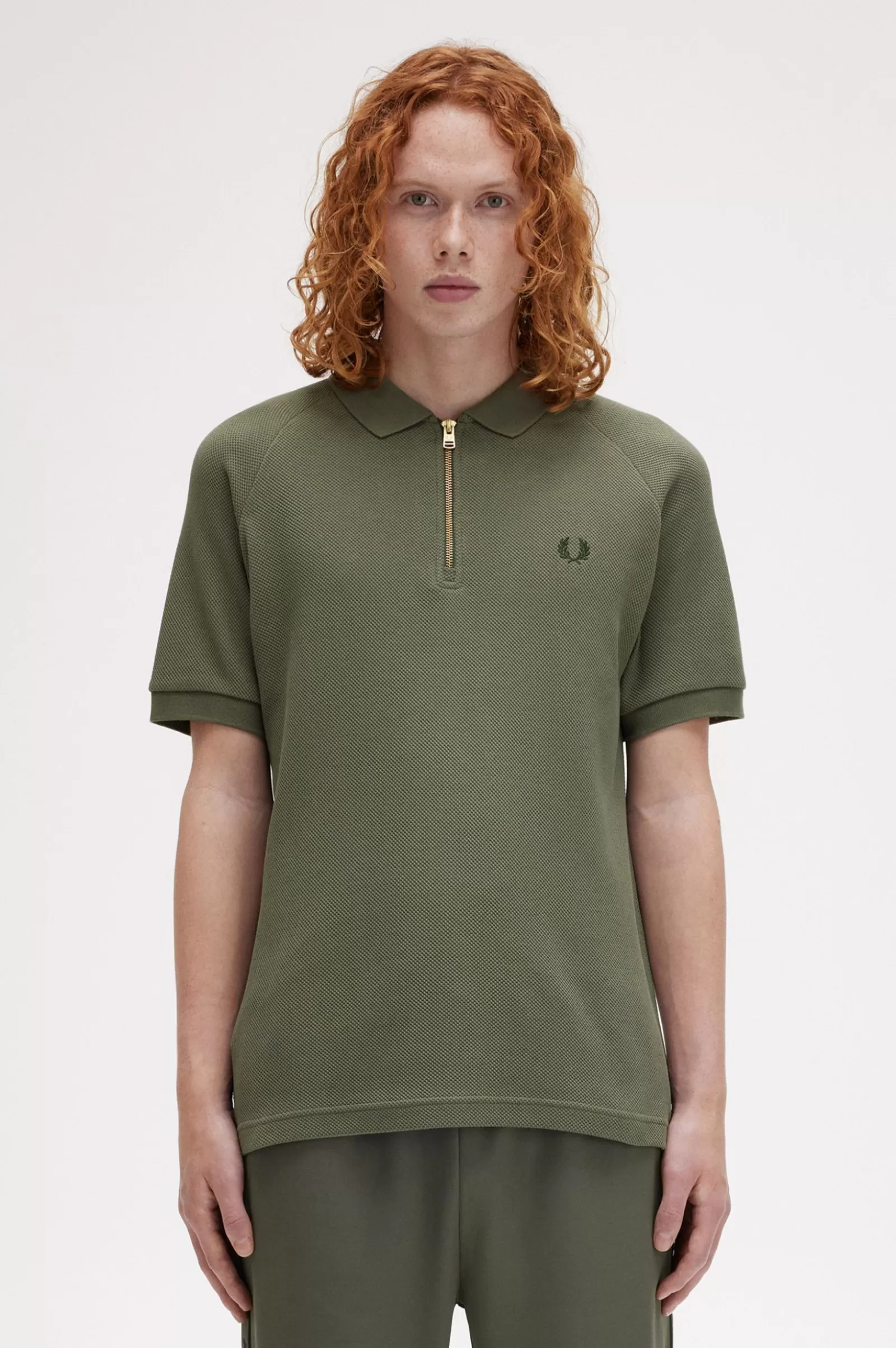 MULHER Fred Perry Polo Texturado Com Fecho De Correr Na Gola