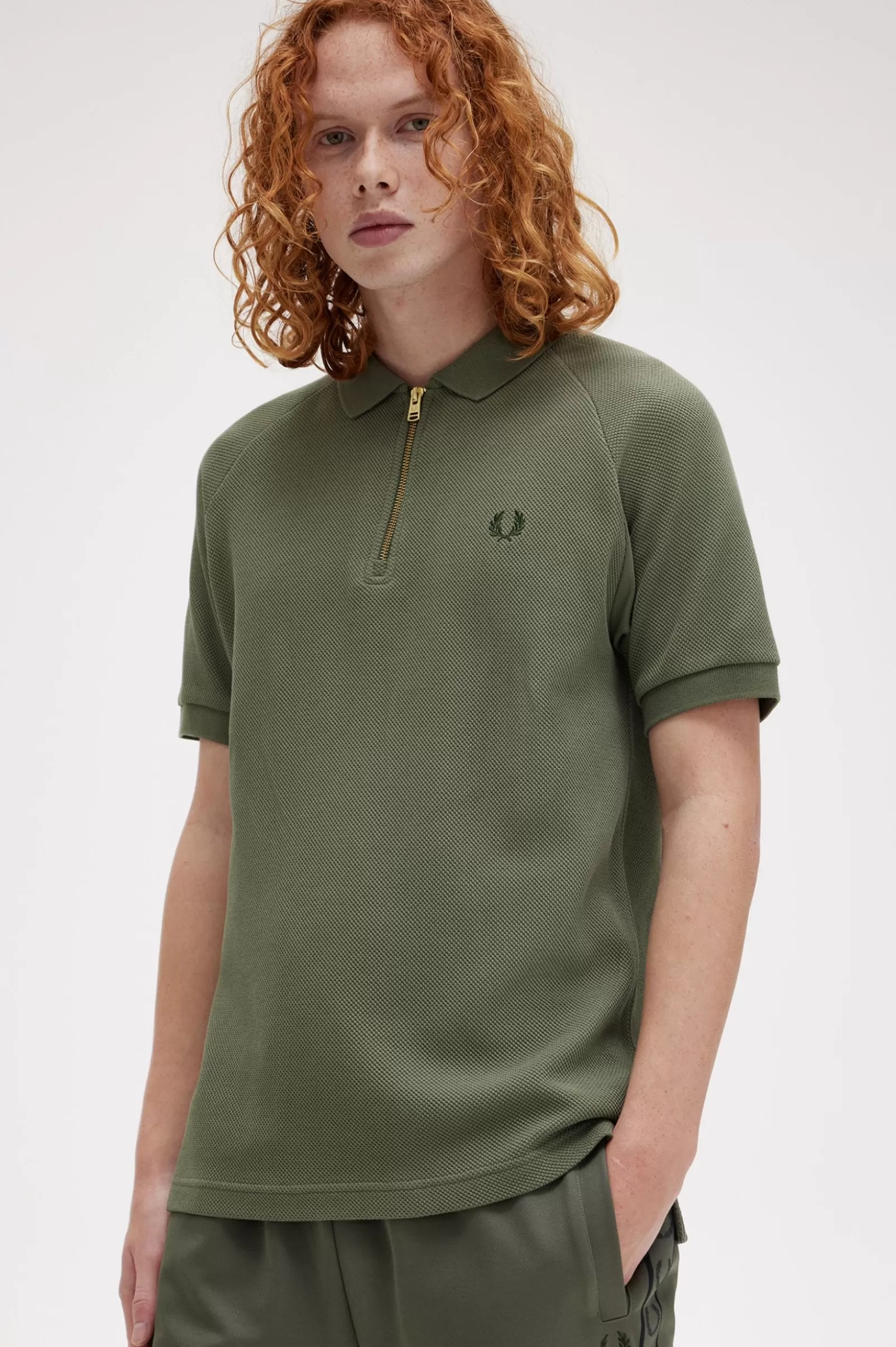 MULHER Fred Perry Polo Texturado Com Fecho De Correr Na Gola