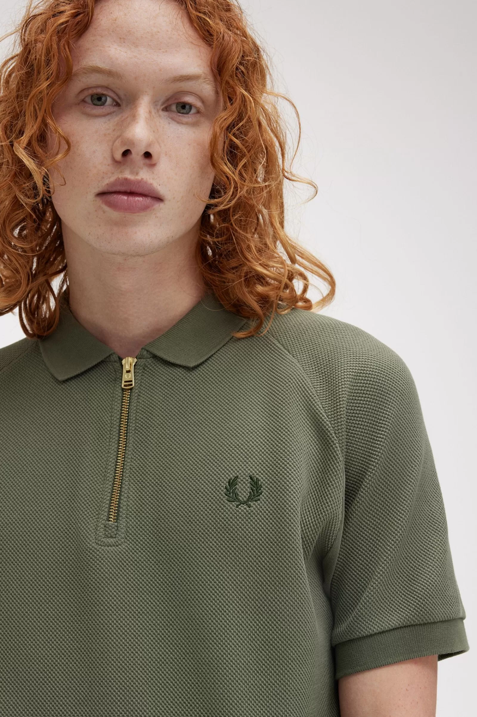 MULHER Fred Perry Polo Texturado Com Fecho De Correr Na Gola