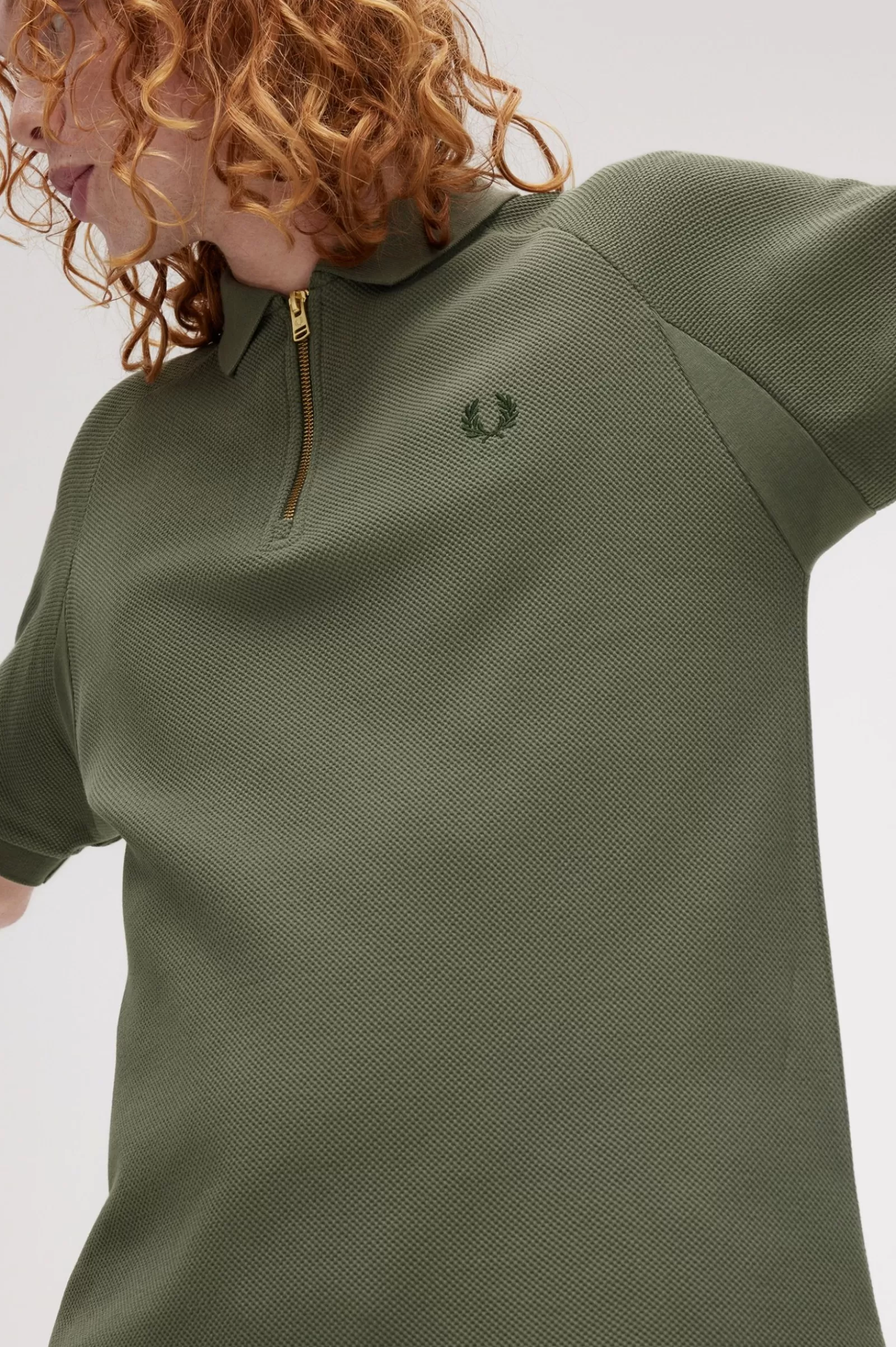 MULHER Fred Perry Polo Texturado Com Fecho De Correr Na Gola