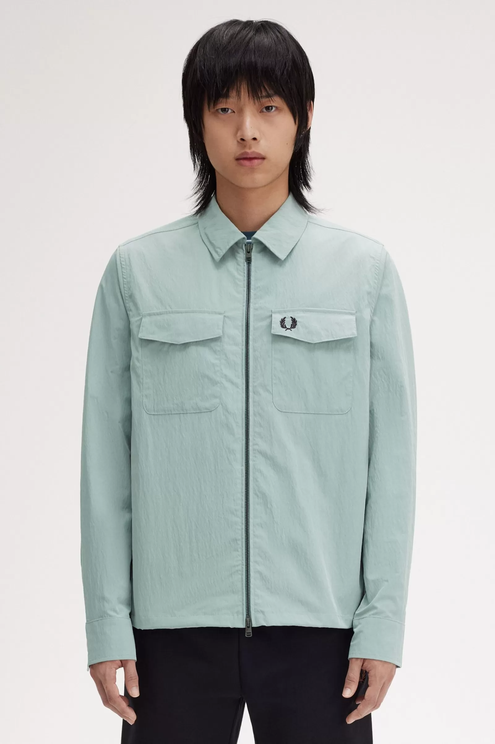 MULHER Fred Perry Sobrecamisa Com Fecho De Correr Integral Texturada