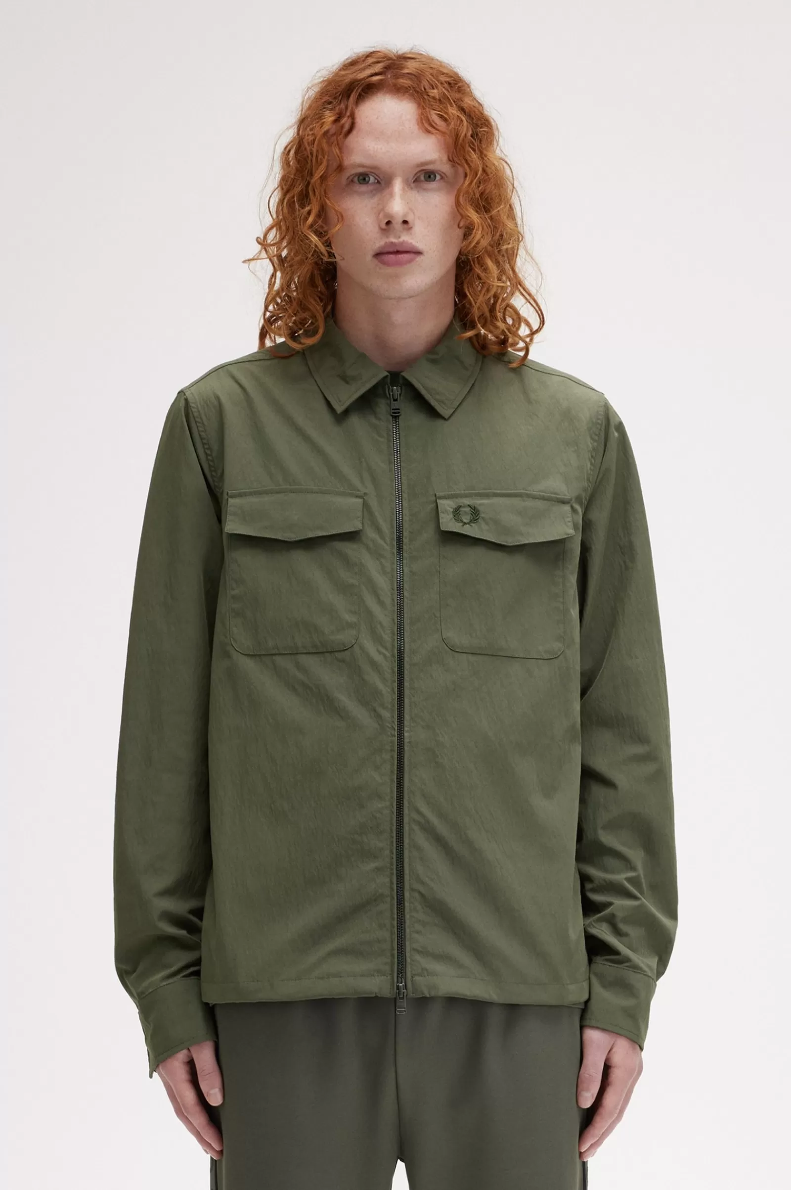 MULHER Fred Perry Sobrecamisa Com Fecho De Correr Integral Texturada