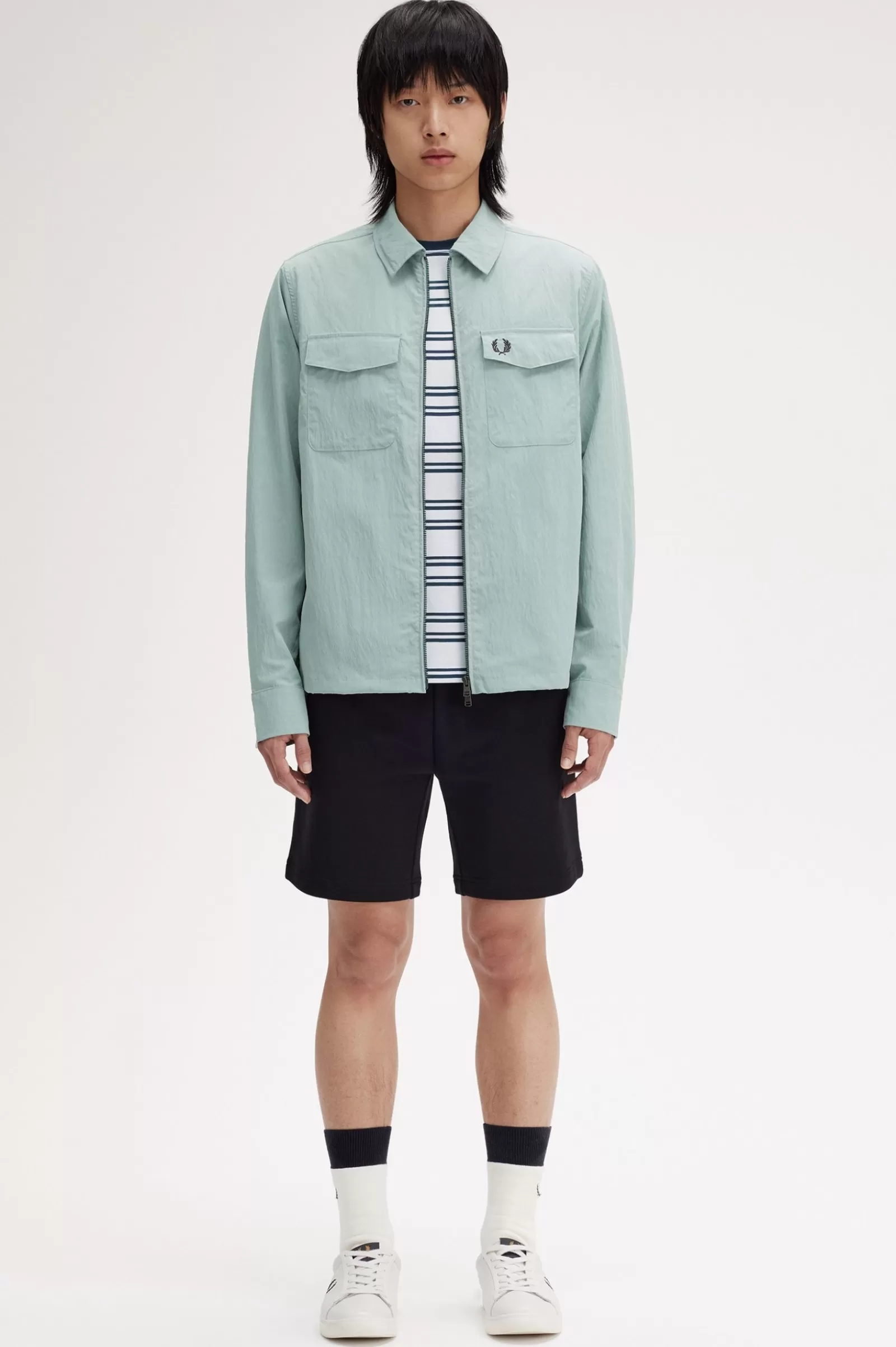 MULHER Fred Perry Sobrecamisa Com Fecho De Correr Integral Texturada